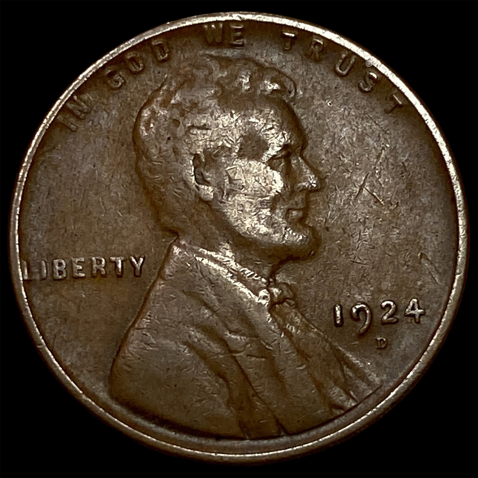 1924-D Lincoln Wheat Cent CLOSELY UNCIRCULATED: 1924-D Lincoln Wheat Cent CLOSELY UNCIRCULATED