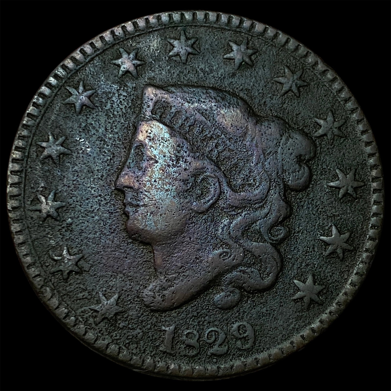 1829 Coronet Head Large Cent LIGHTLY CIRCULATED