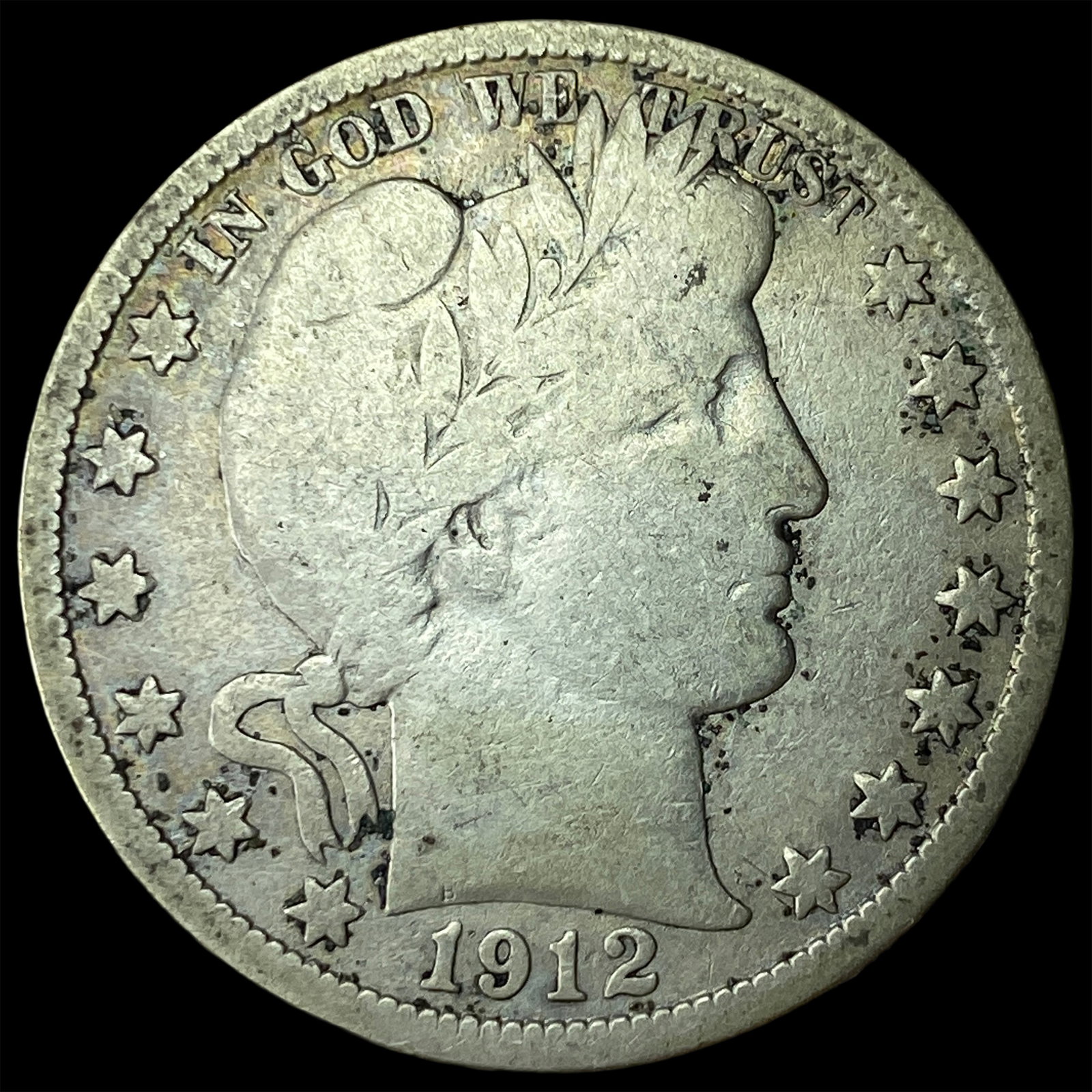 1912-S Silver Barber Half Dollar LIGHTLY CIRCULATED: 1912-S Silver Barber Half Dollar LIGHTLY CIRCULATED