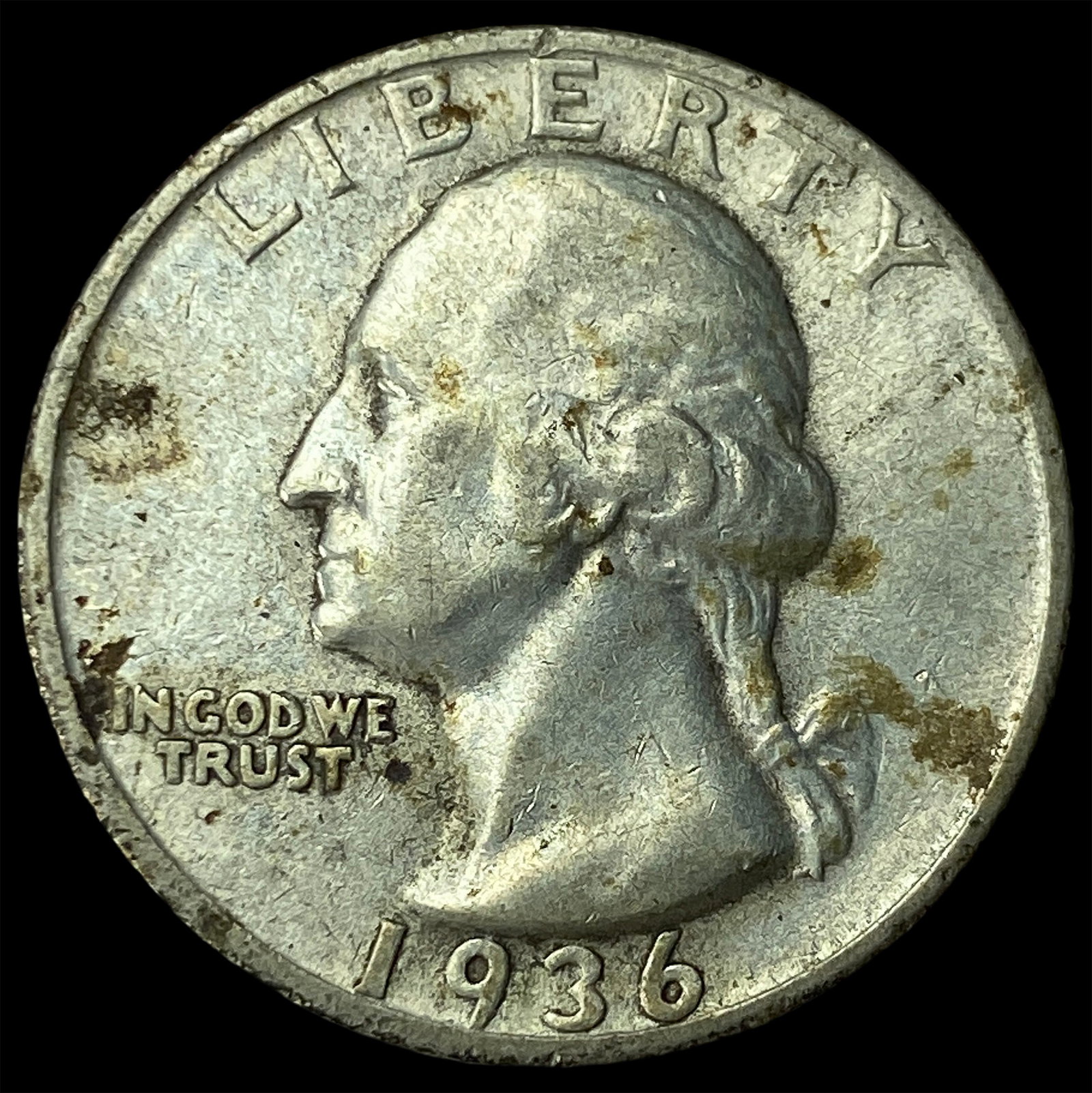 1936-S Silver Washington Quarter CLOSELY UNCIRCULATED: 1936-S Silver Washington Quarter CLOSELY UNCIRCULATED