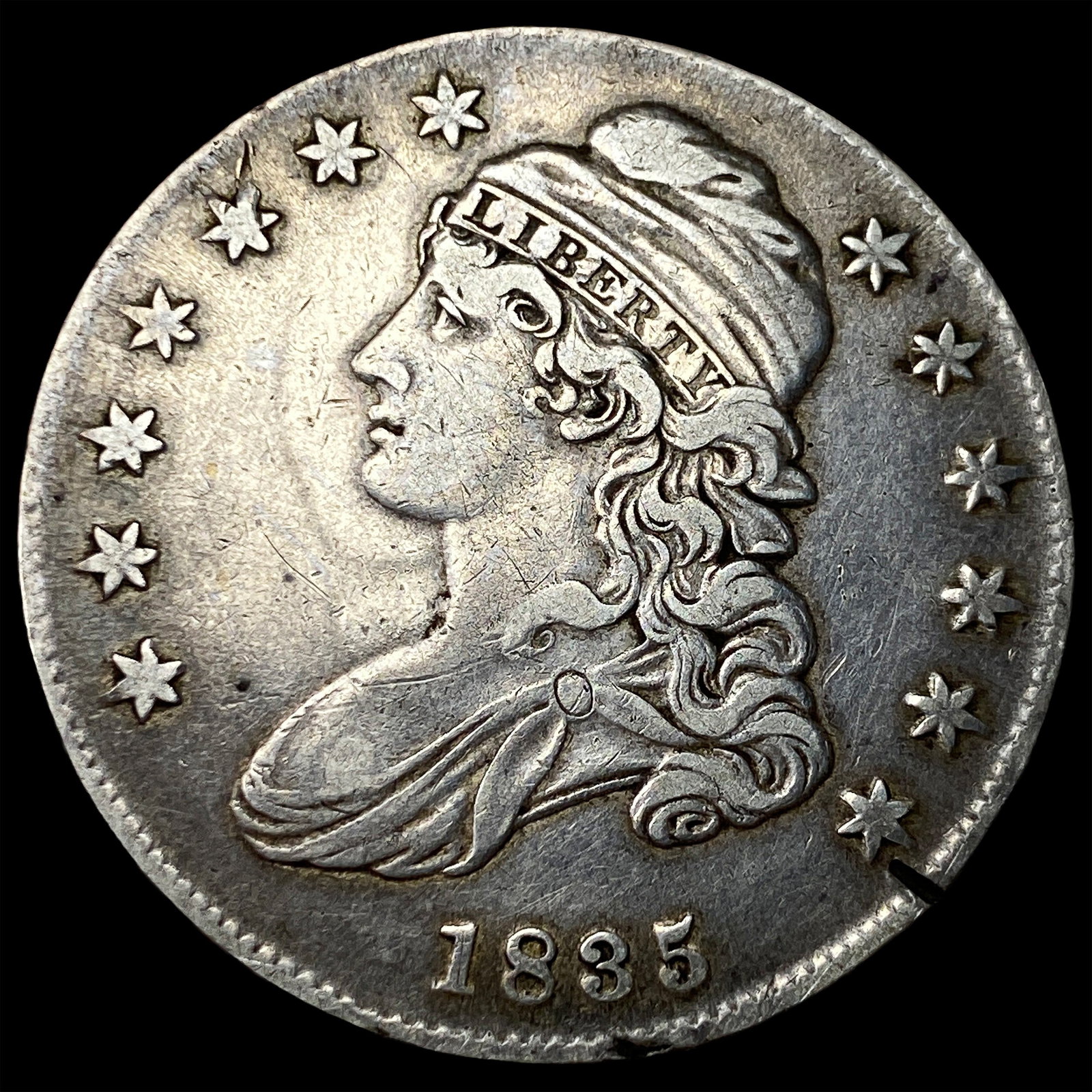 1835 Capped Bust Half Dollar CLOSELY UNCIRCULATED: 1835 Capped Bust Half Dollar CLOSELY UNCIRCULATED