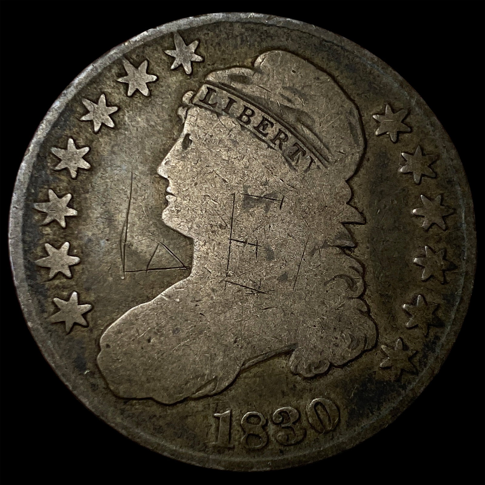 1830 Silver Capped Bust Half Dollar NICELY CIRCULATED: 1830 Silver Capped Bust Half Dollar NICELY CIRCULATED