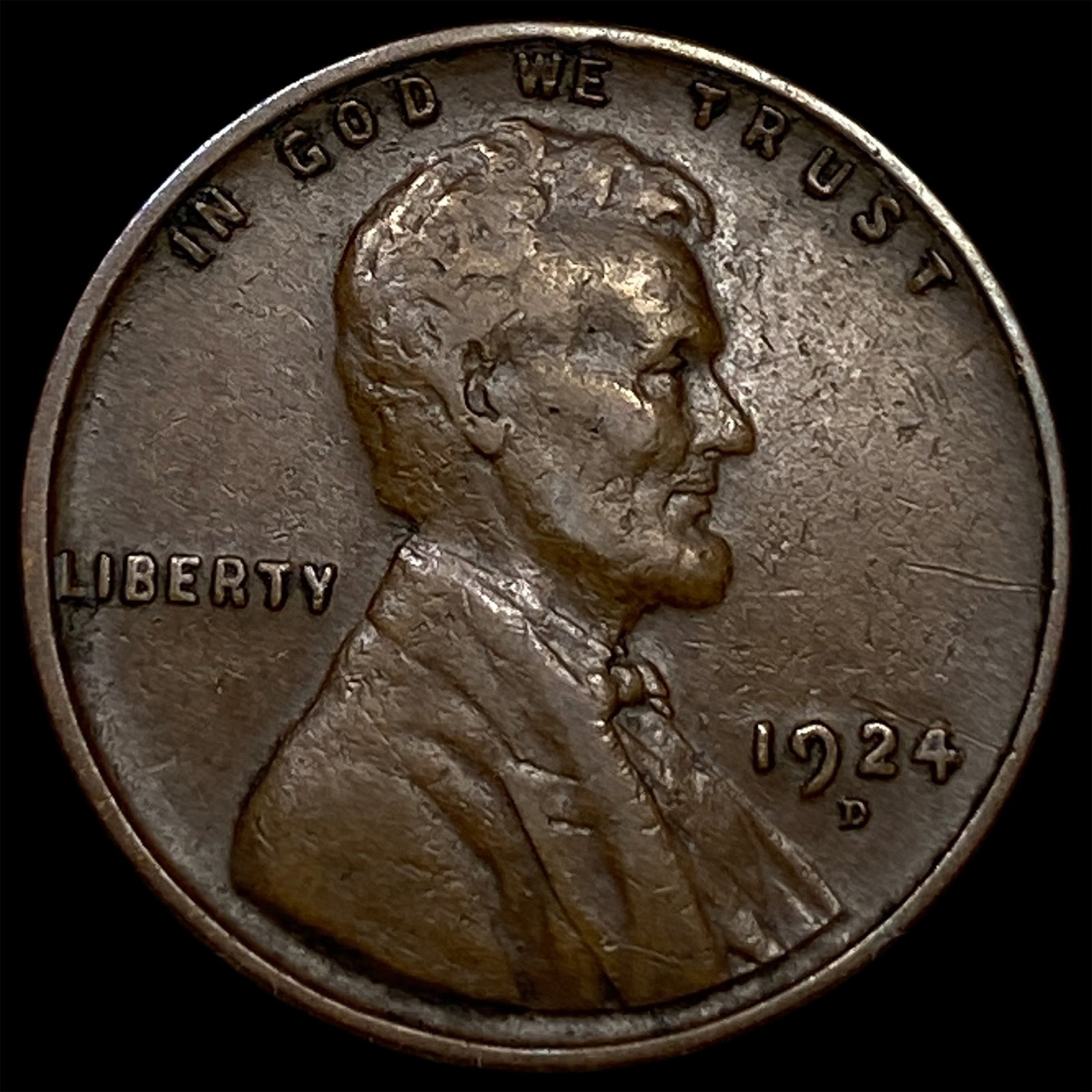 1924-D Lincoln Wheat Cent CLOSELY UNCIRCULATED: 1924-D Lincoln Wheat Cent CLOSELY UNCIRCULATED
