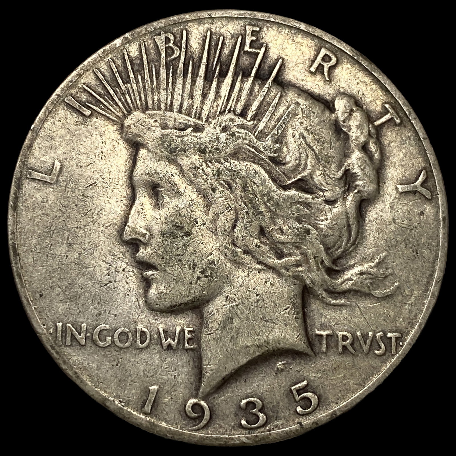 1935-S Silver Peace Dollar NEARLY UNCIRCULATED: 1935-S Silver Peace Dollar NEARLY UNCIRCULATED
