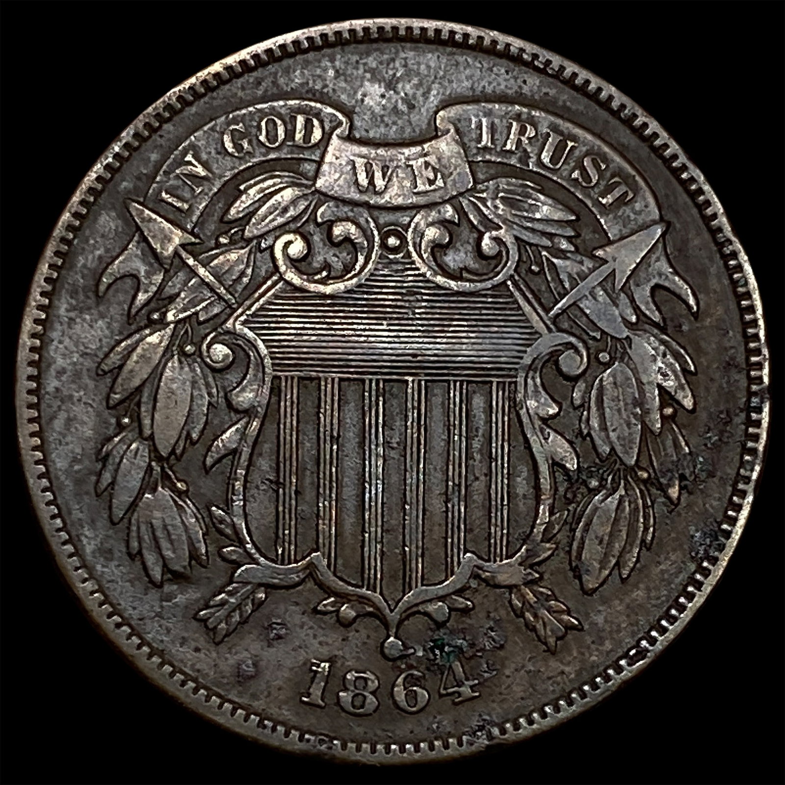 1864 Two-Cent Piece CLOSELY UNCIRCULATED: 1864 Two-Cent Piece CLOSELY UNCIRCULATED