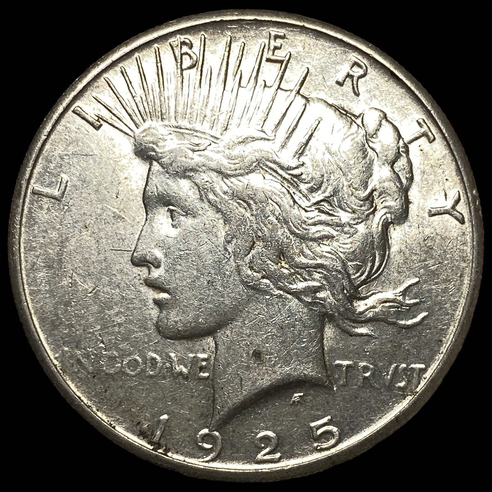 1925-S Silver Peace Dollar CHOICE AU: 1925-S Silver Peace Dollar CHOICE AU