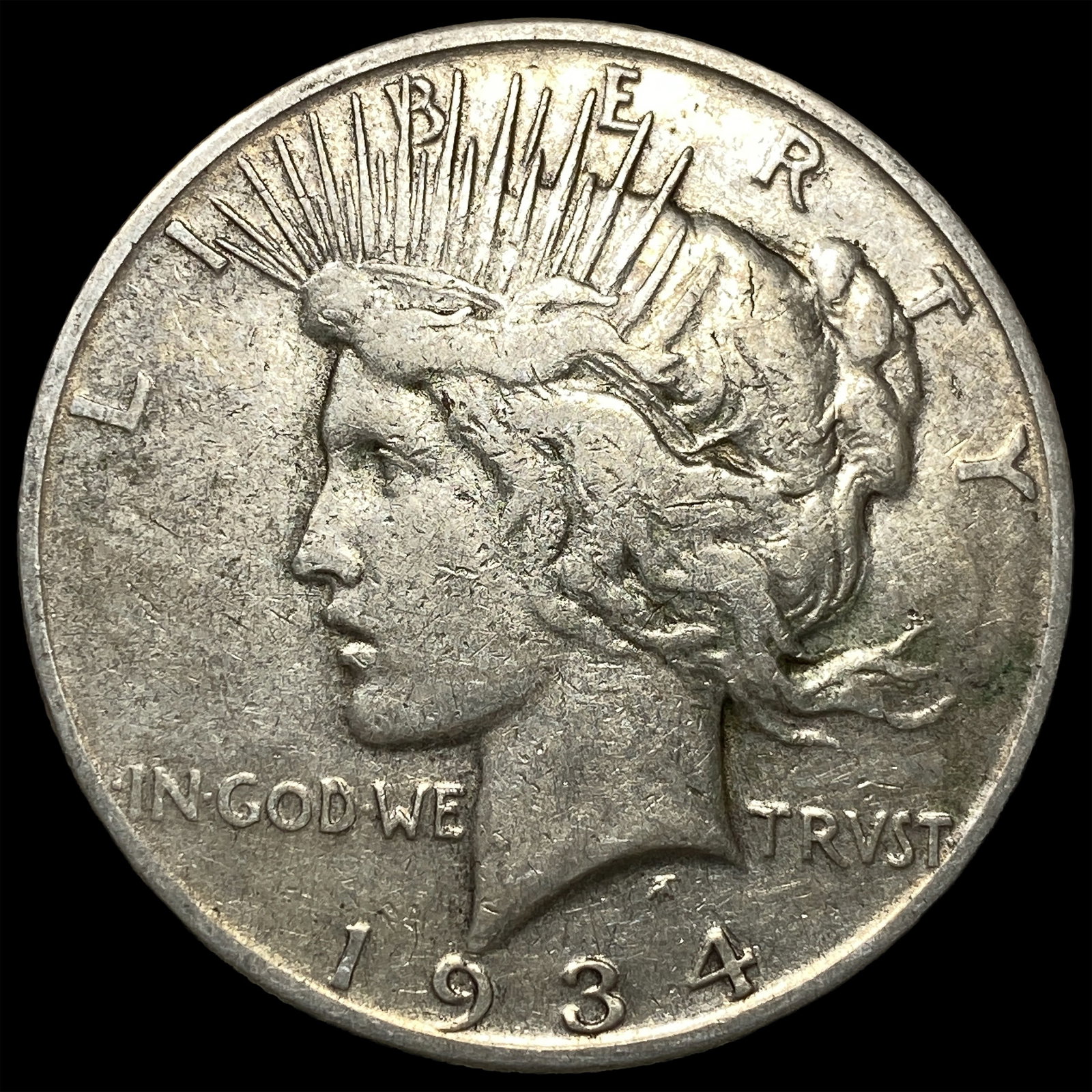1934-S Peace Silver Dollar NEARLY UNCIRCULATED: 1934-S Peace Silver Dollar NEARLY UNCIRCULATED
