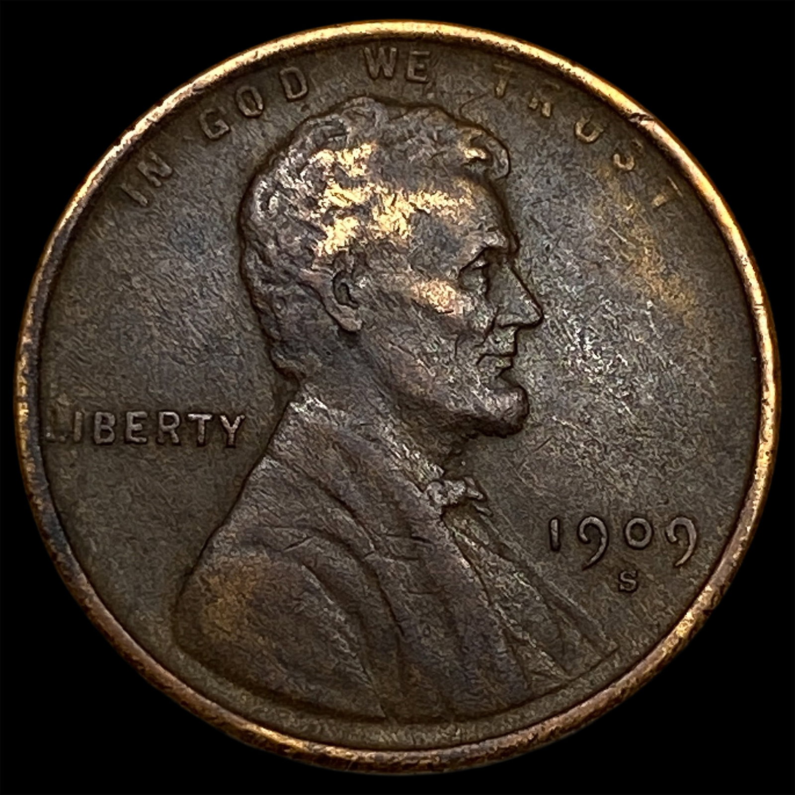 1909-S Lincoln Wheat Cent CLOSELY UNCIRCULATED: 1909-S Lincoln Wheat Cent CLOSELY UNCIRCULATED