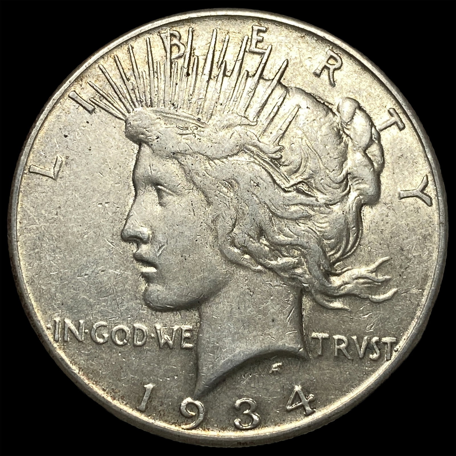1934-S Silver Peace Dollar NEARLY UNCIRCULATED: 1934-S Silver Peace Dollar NEARLY UNCIRCULATED
