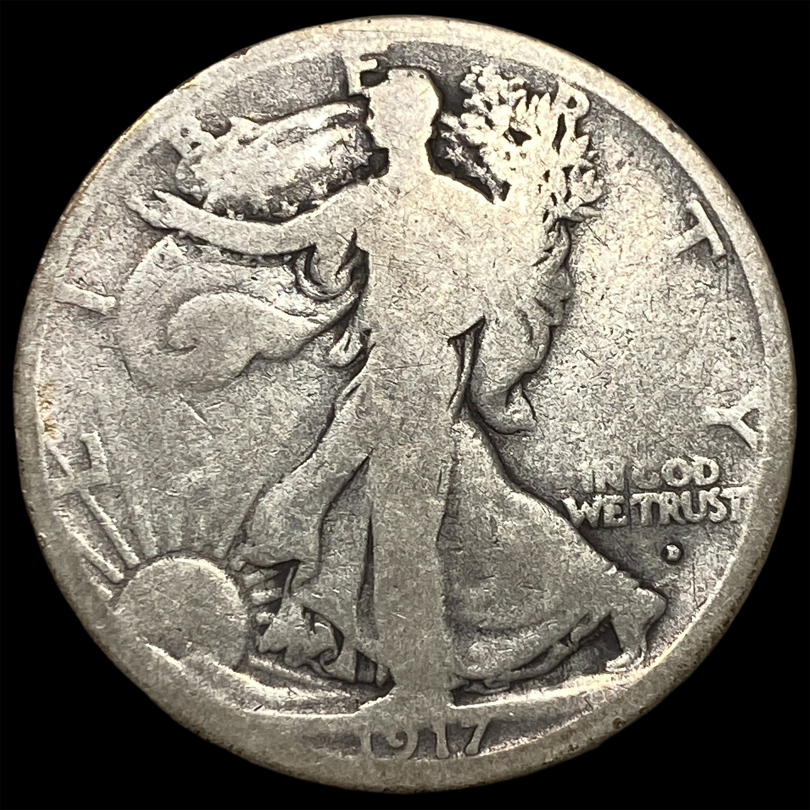 1917-D Silver Walking Liberty Half Dollar NICELY CIRCULATED: 1917-D Silver Walking Liberty Half Dollar NICELY CIRCULATED
