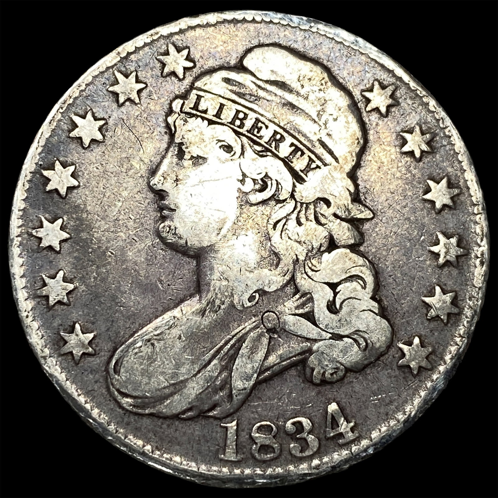 1834 Capped Bust Half Dollar LIGHTLY CIRCULATED: 1834 Capped Bust Half Dollar LIGHTLY CIRCULATED