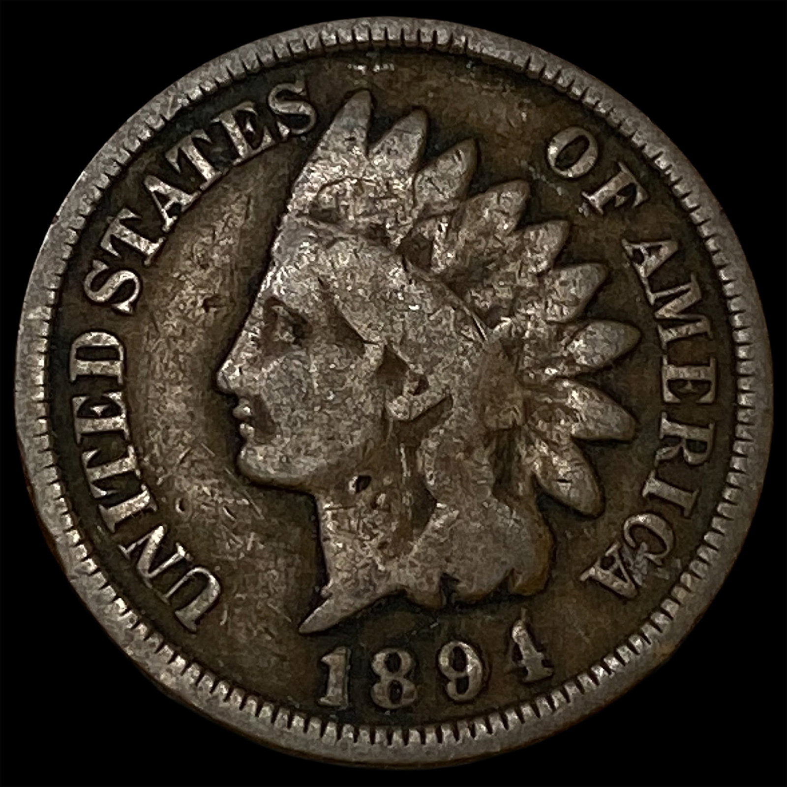 1894 Double date Indian Head Cent LIGHTLY CIRCULATED: 1894 Double date Indian Head Cent LIGHTLY CIRCULATED