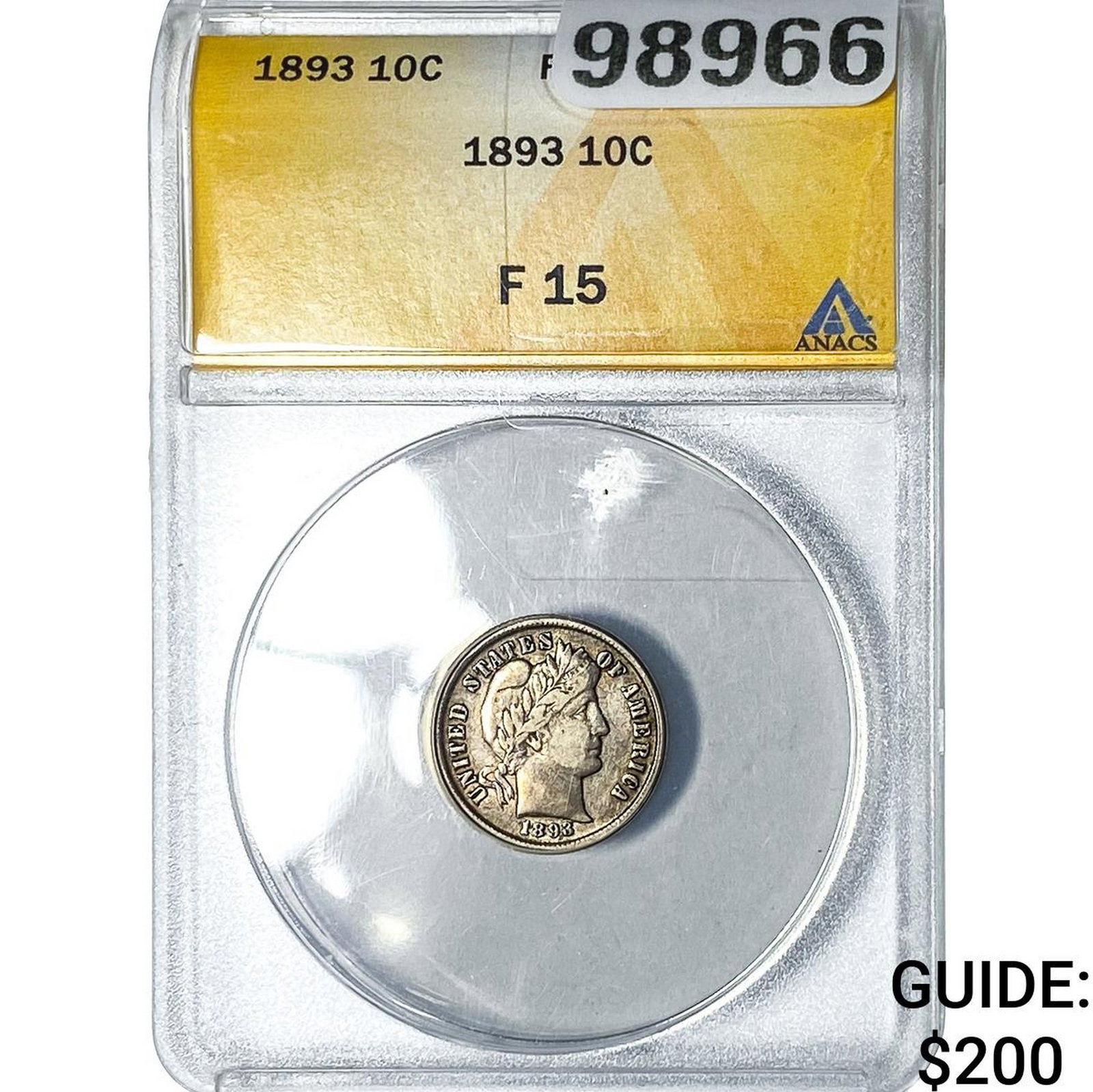 1893 Barber Dime ANACS F15 (1 of 2)