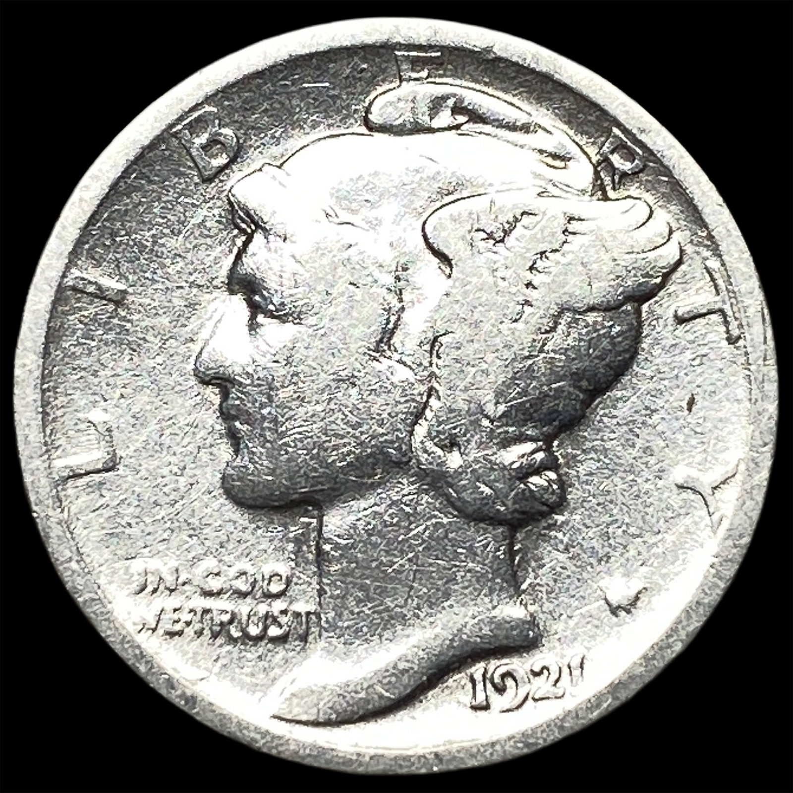 1921 Silver Mercury Dime LIGHTLY CIRCULATED: 1921 Silver Mercury Dime LIGHTLY CIRCULATED