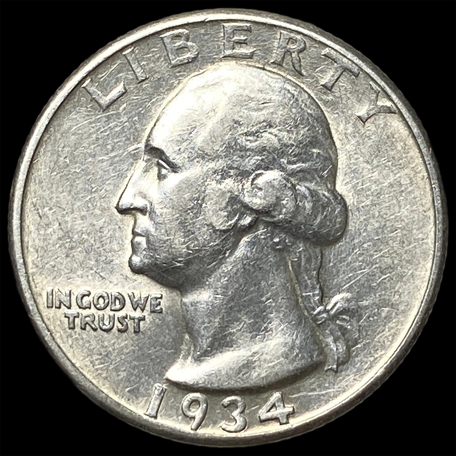 1934-D Silver Washington Quarter CLOSELY UNCIRCULATED: 1934-D Silver Washington Quarter CLOSELY UNCIRCULATED