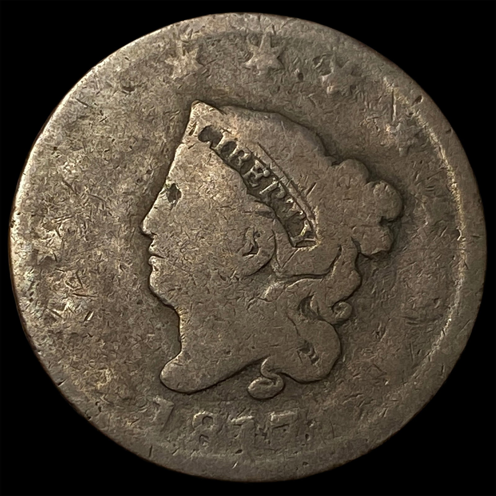 1817 Coronet Head Large Cent NICELY CIRCULATED: 1817 Coronet Head Large Cent NICELY CIRCULATED