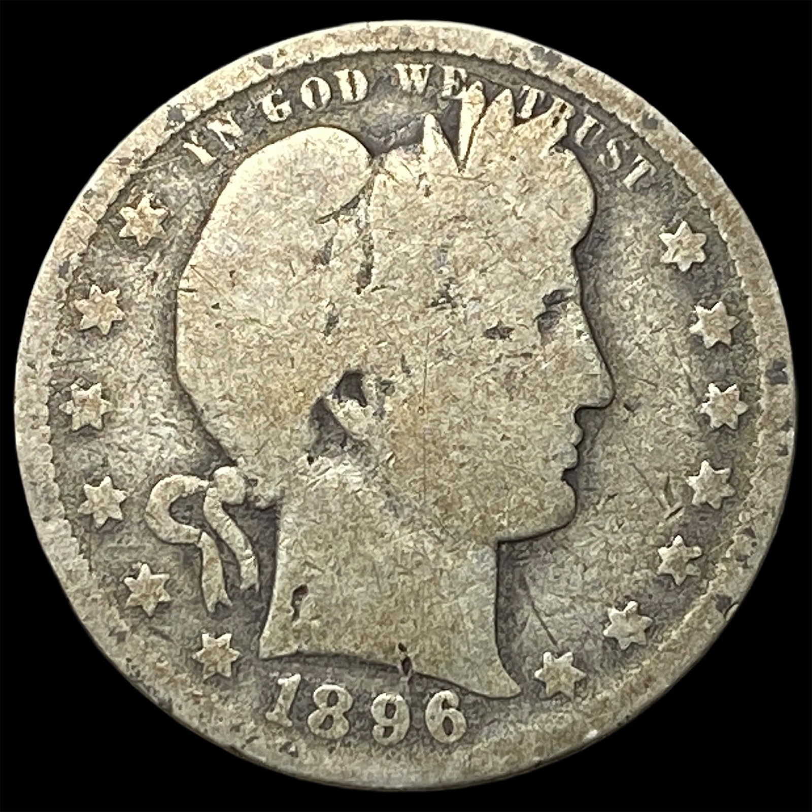 1896-O Barber Silver Quarter NICELY CIRCULATED: 1896-O Barber Silver Quarter NICELY CIRCULATED