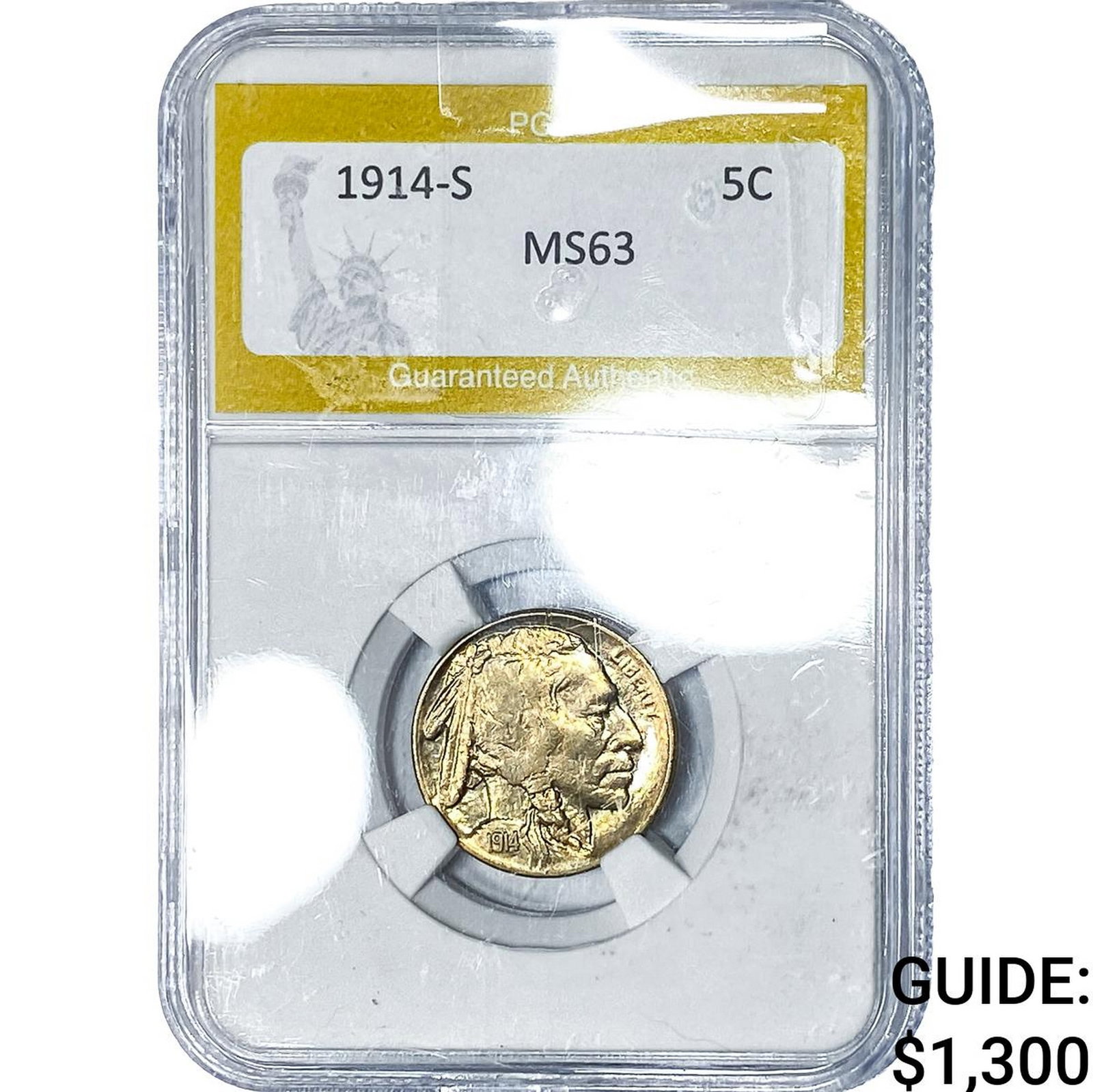 1914-S Buffalo Nickel PGA MS63: 1914-S Buffalo Nickel PGA MS63