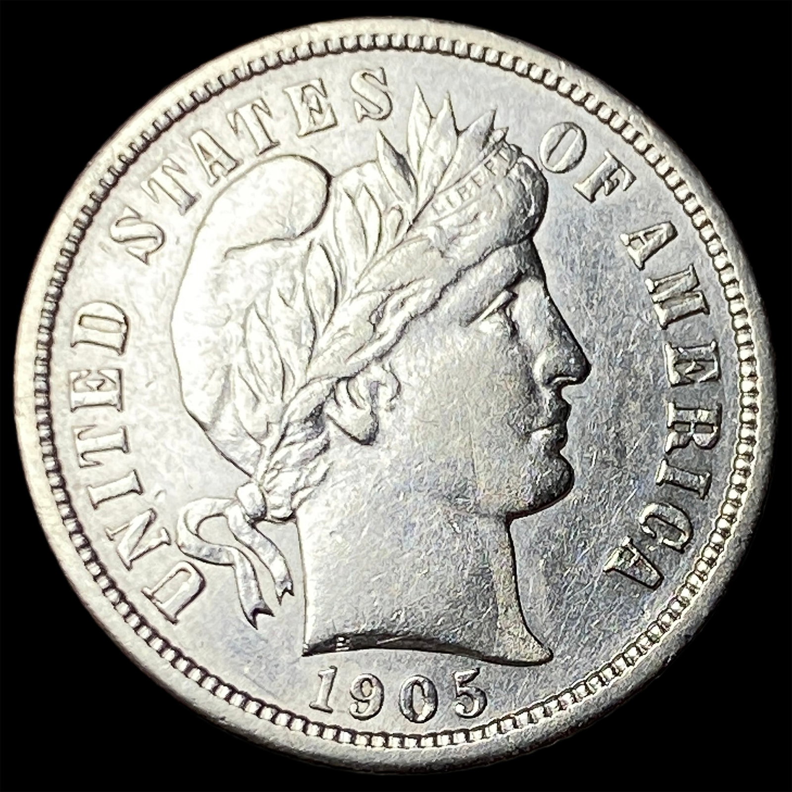 1905-S Silver Barber Dime CLOSELY UNCIRCULATED: 1905-S Silver Barber Dime CLOSELY UNCIRCULATED