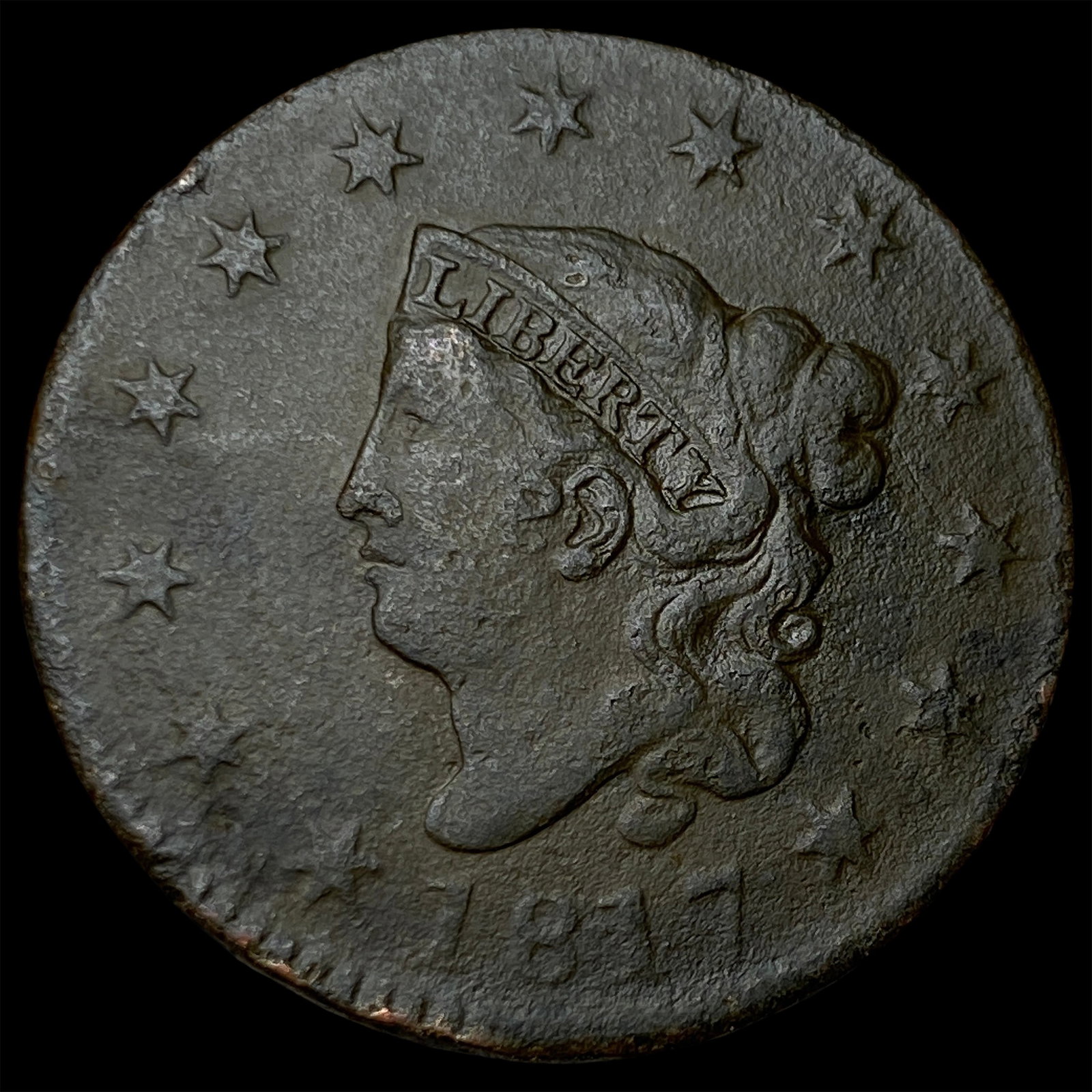 1817 Coronet Head Large Cent HIGH GRADE: 1817 Coronet Head Large Cent HIGH GRADE