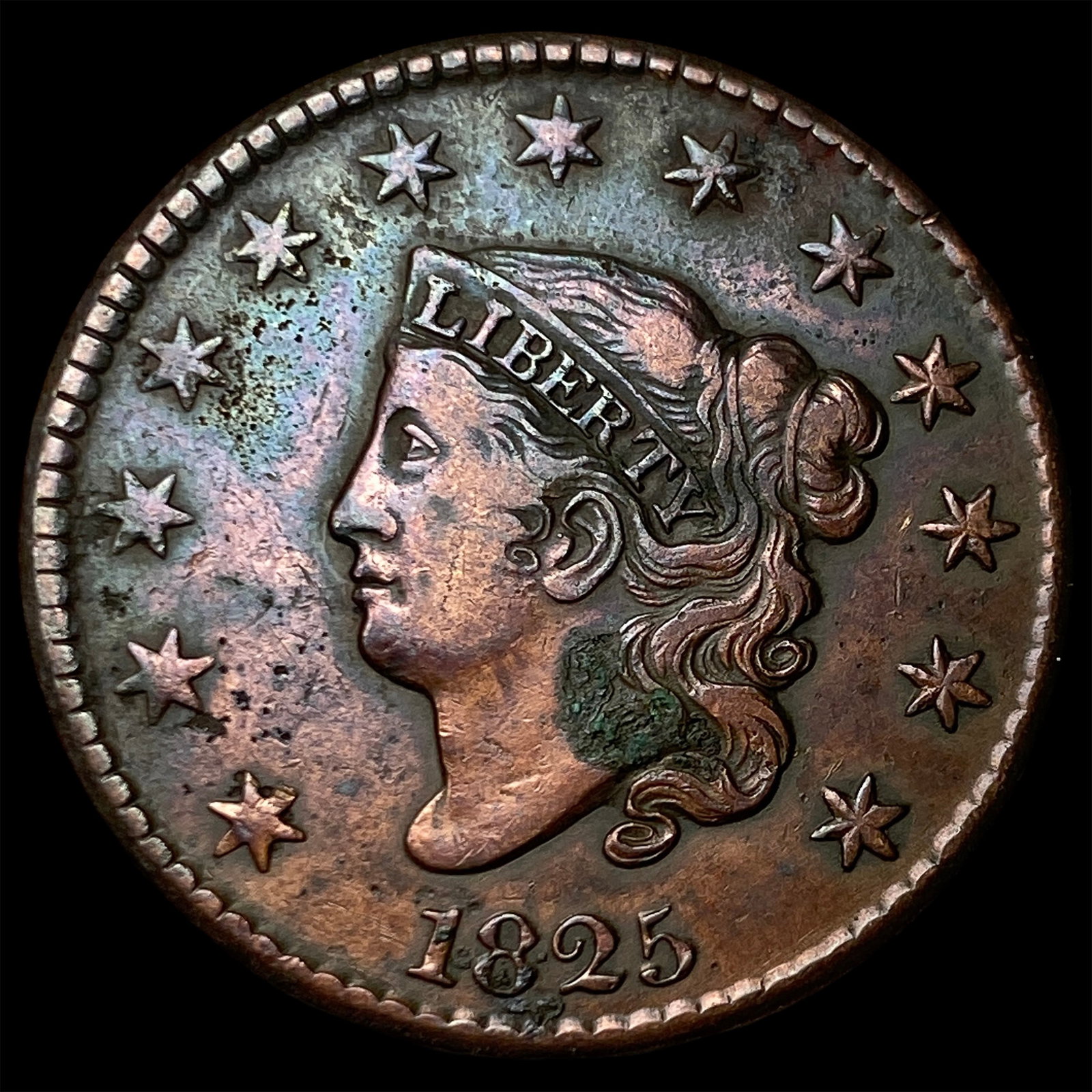 1825 Coronet Head Large Cent NEARLY UNCIRCULATED (1 of 2)