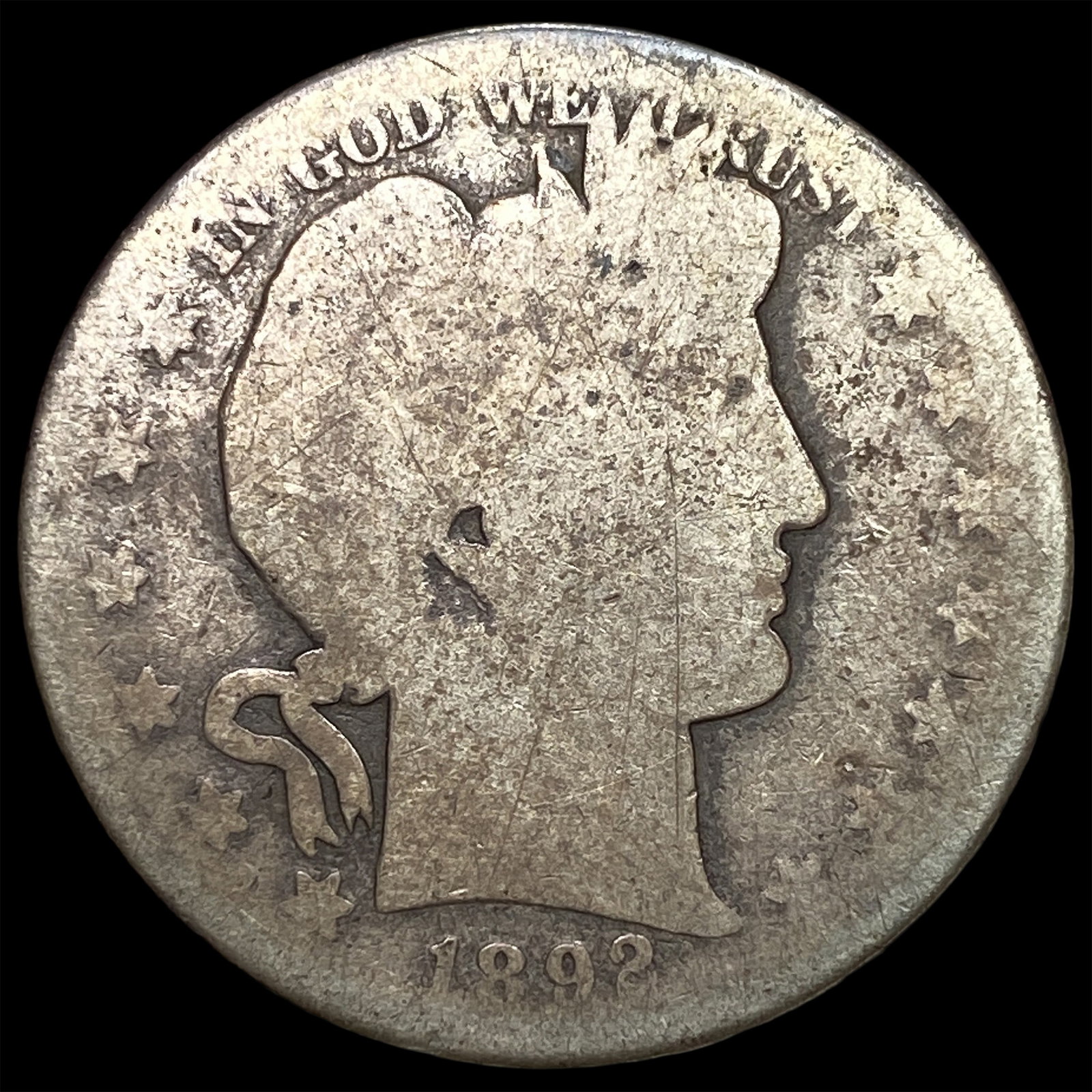 1892 Silver Barber Half Dollar NICELY CIRCULATED