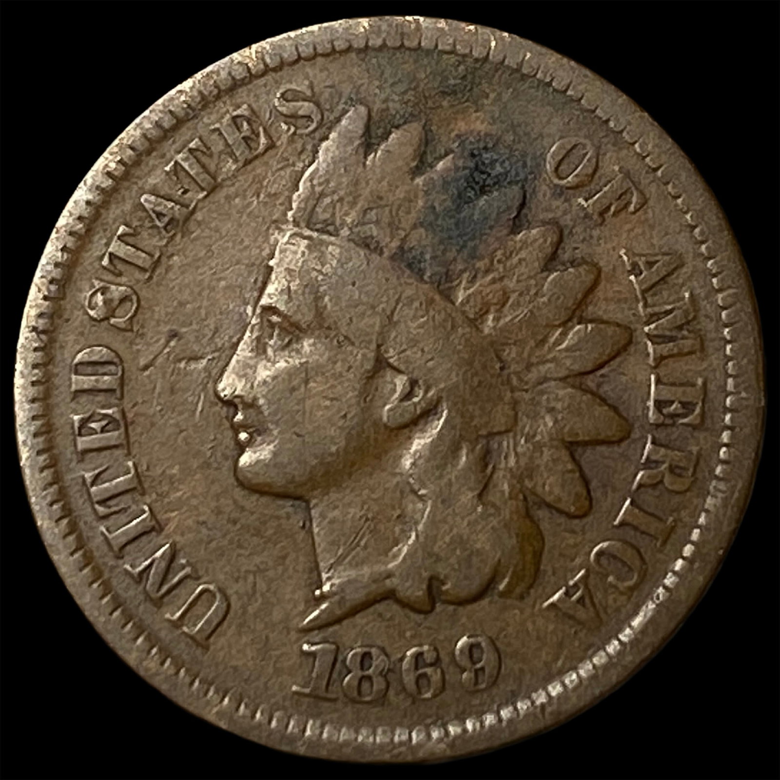 1869 Indian Head Cent NICELY CIRCULATED: 1869 Indian Head Cent NICELY CIRCULATED