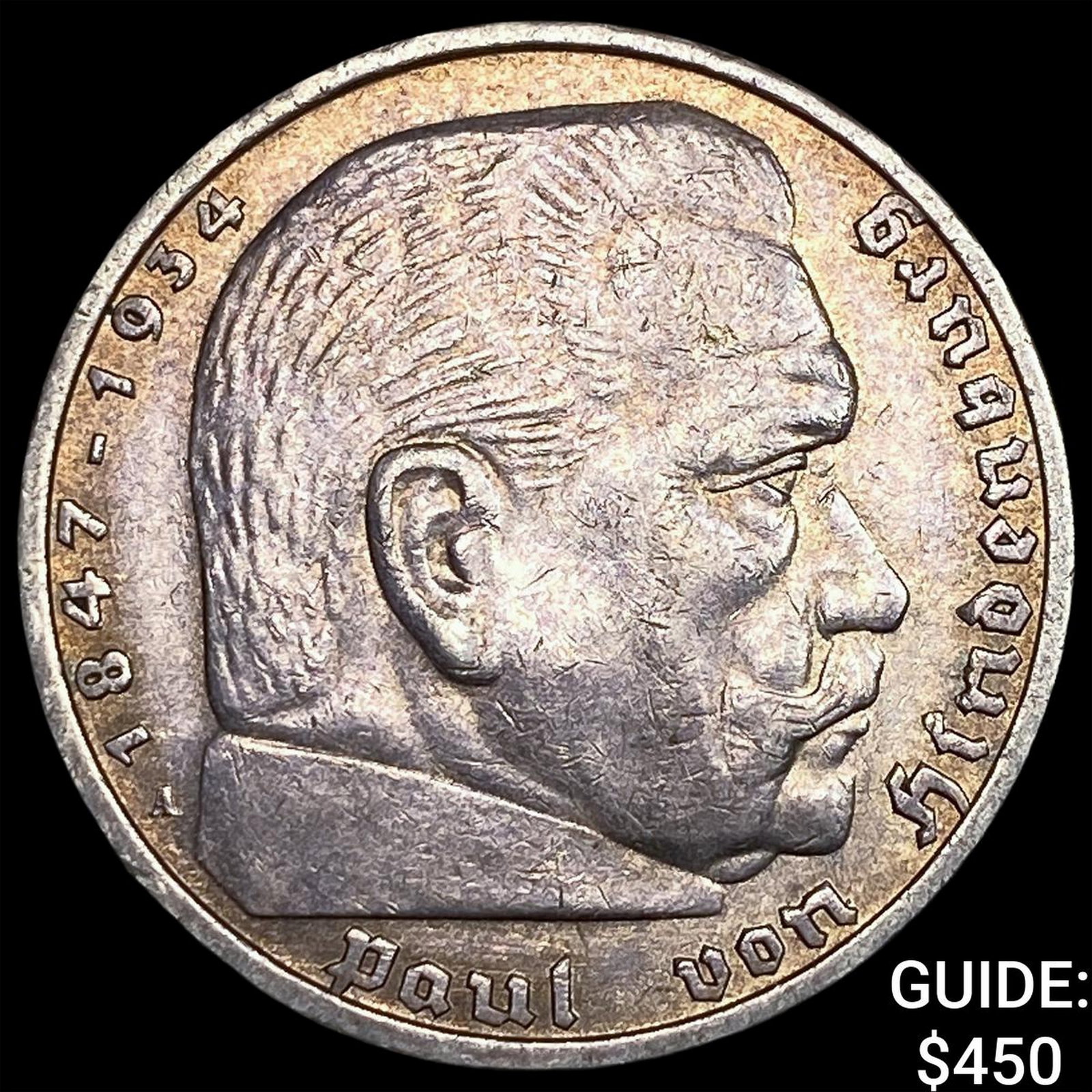 1936-A Germany Silver 5 Reichsmark CHOICE BU: 1936-A Germany Silver 5 Reichsmark CHOICE BU