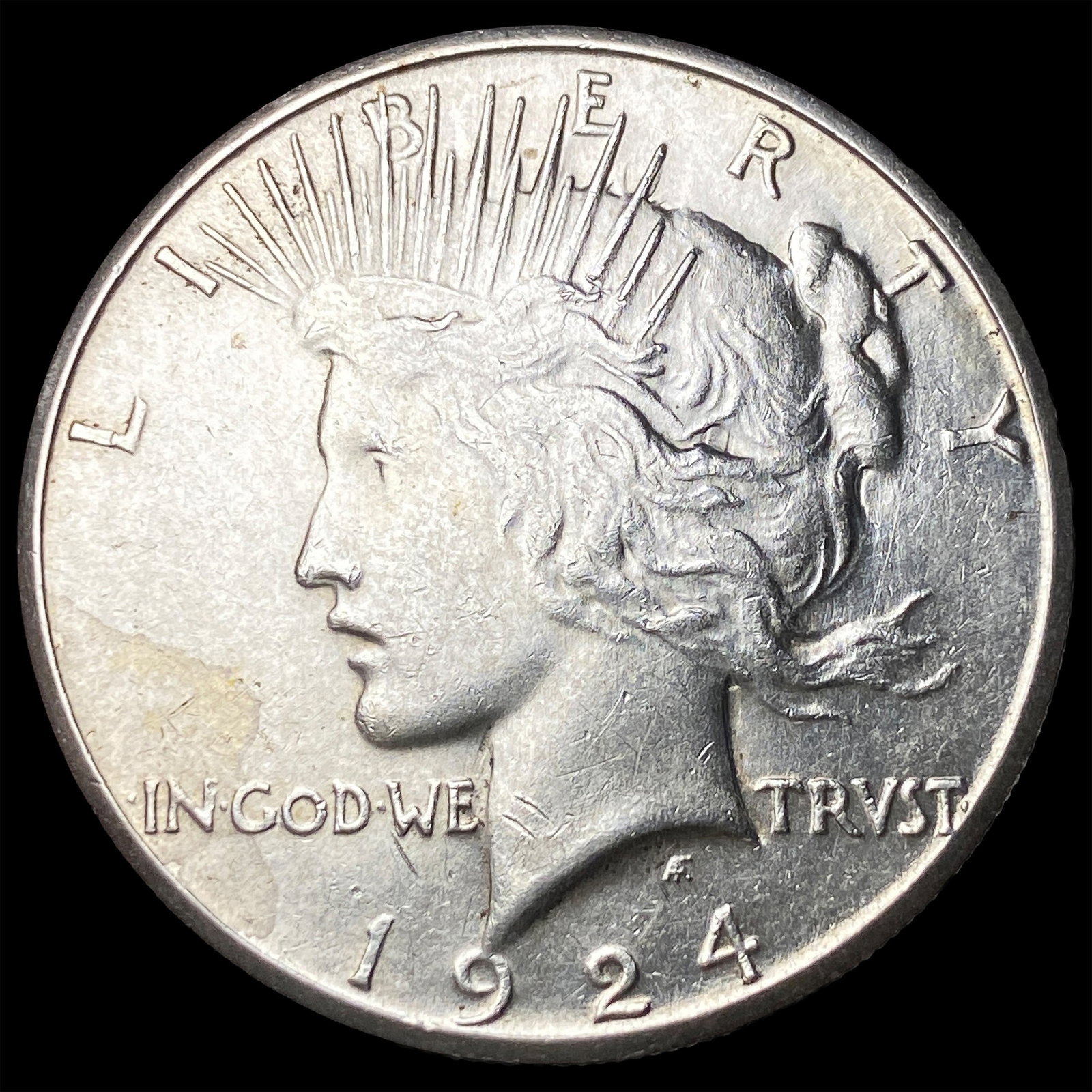 1924-S Silver Peace Dollar CLOSELY UNCIRCULATED: 1924-S Silver Peace Dollar CLOSELY UNCIRCULATED