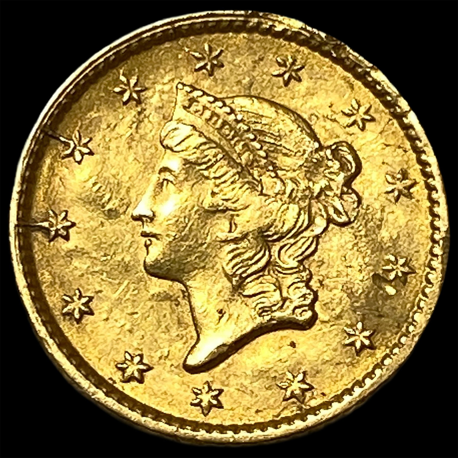 1853 Gold $1 Liberty Head Type 1 UNCIRCULATED: 1853 Gold $1 Liberty Head Type 1 UNCIRCULATED