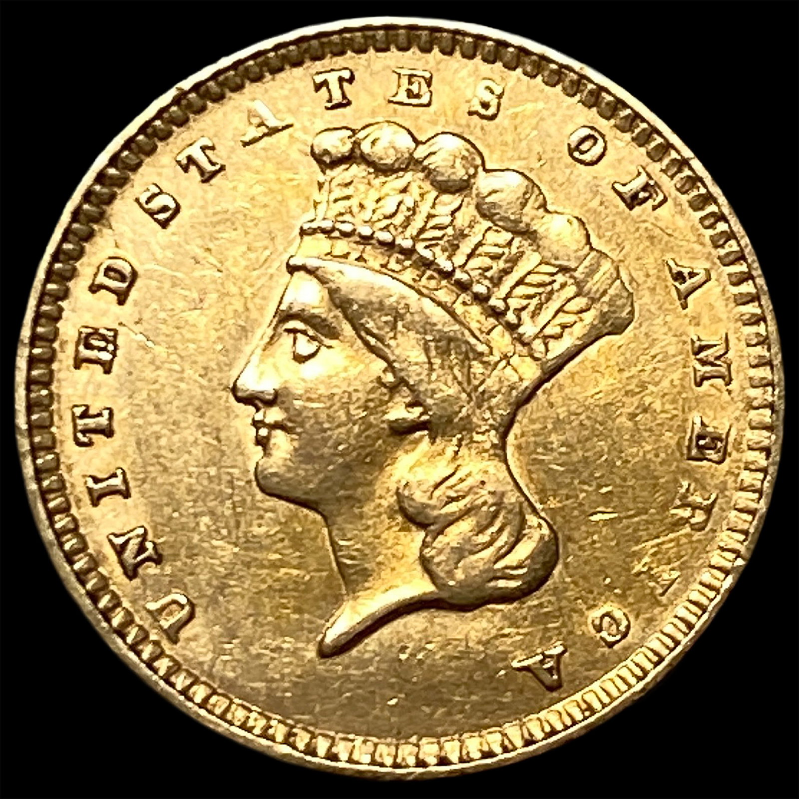 1856 Gold $1 Indian Head Type 3 UNCIRCULATED (1 of 2)