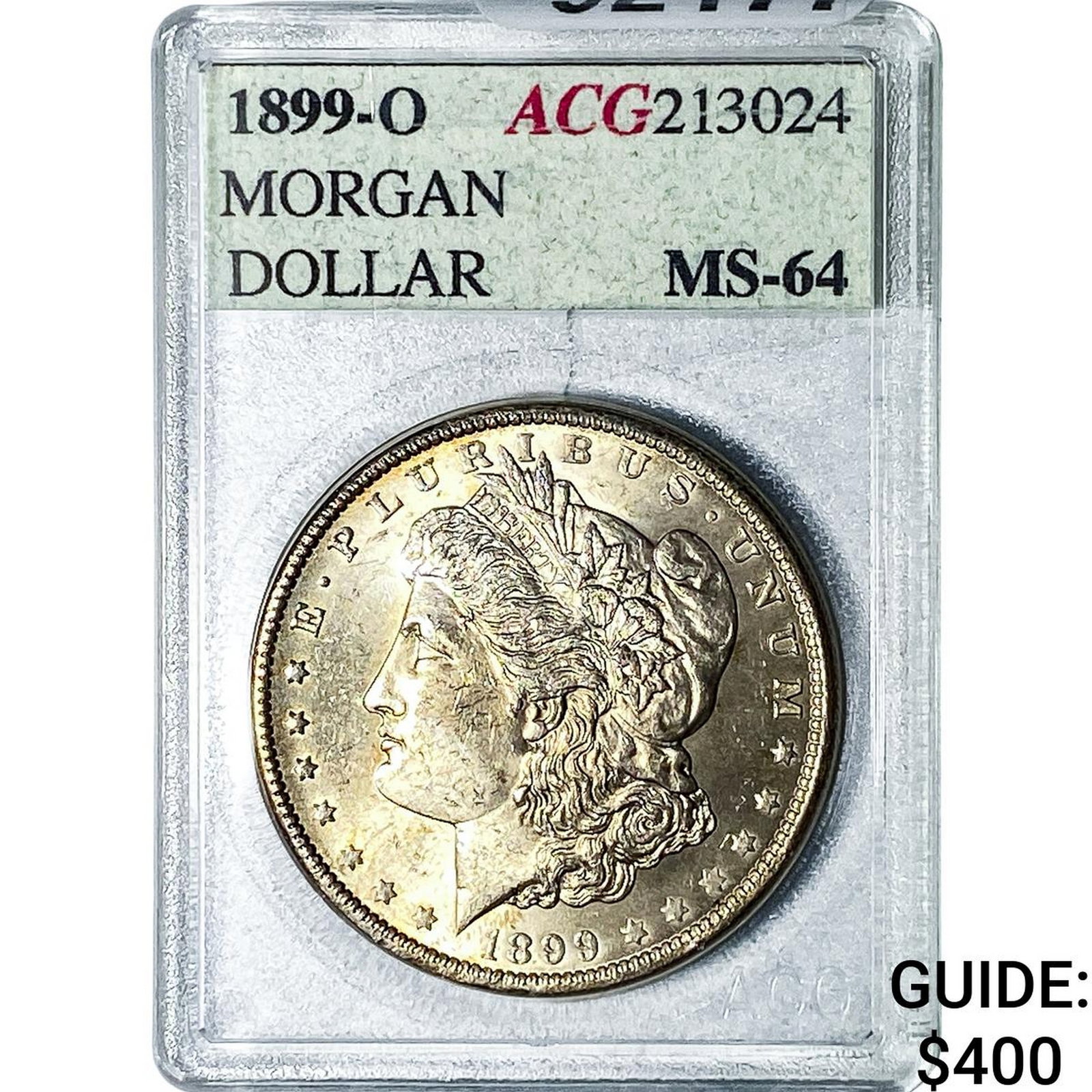 1899-O Morgan Silver Dollar ACG MS64: 1899-O Morgan Silver Dollar ACG MS64