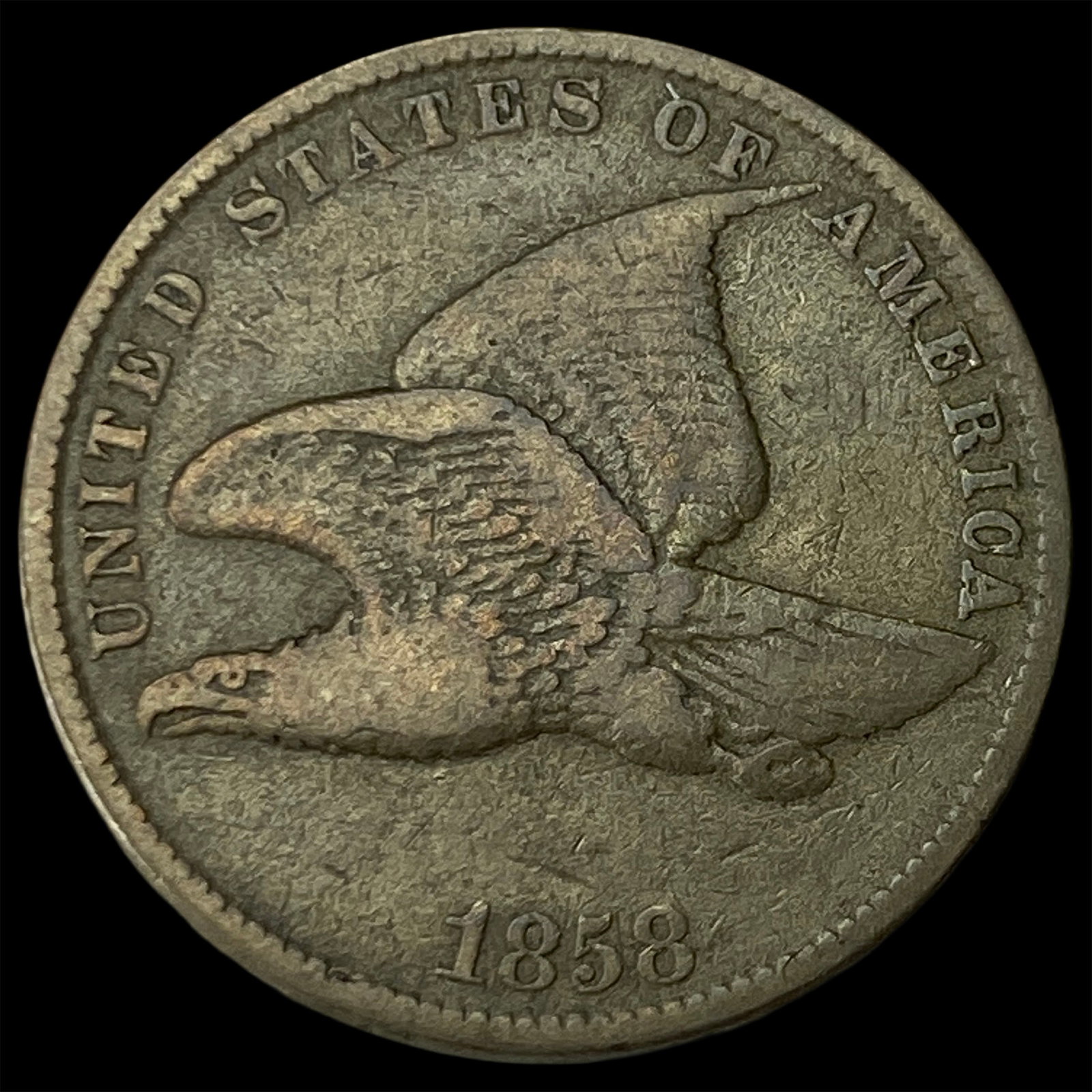 1858 Flying Eagle Cent NEARLY UNCIRCULATED: 1858 Flying Eagle Cent NEARLY UNCIRCULATED