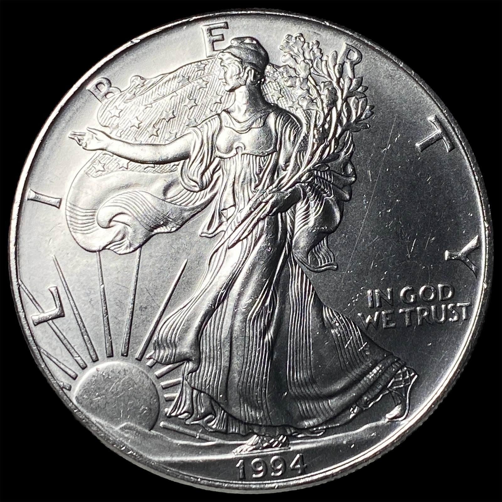 1994 1 oz Silver American Eagle $1 GEM BU: 1994 1 oz Silver American Eagle $1 GEM BU