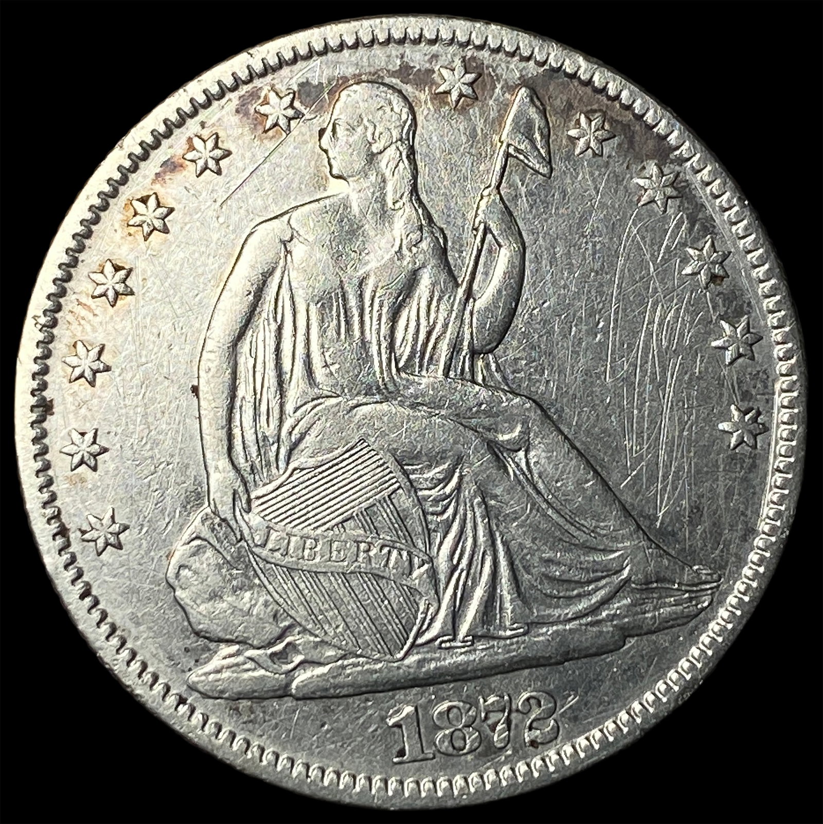 1872 Seated Liberty Half Dollar UNCIRCULATED: 1872 Seated Liberty Half Dollar UNCIRCULATED