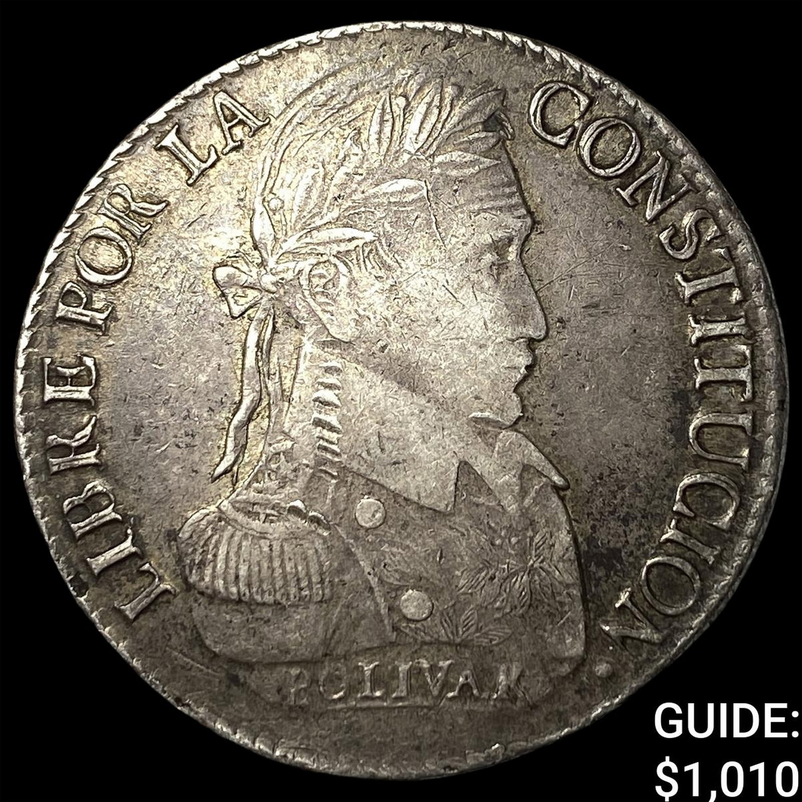 1831 PTS-JF Bolivia Silver 8 Soles: 1831 PTS-JF Bolivia Silver 8 Soles