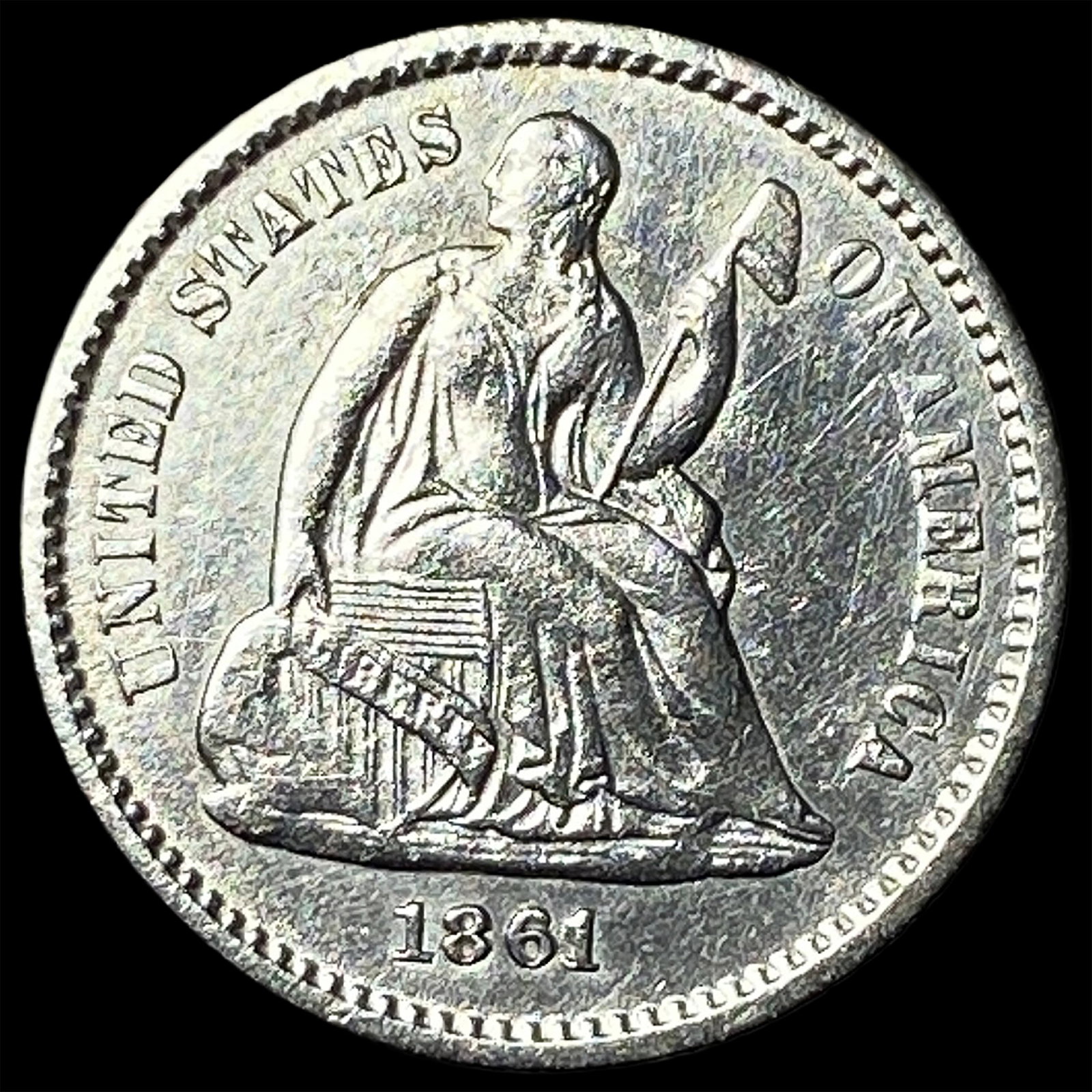 1861 Silver Half Dime UNCIRCULATED: 1861 Silver Half Dime UNCIRCULATED