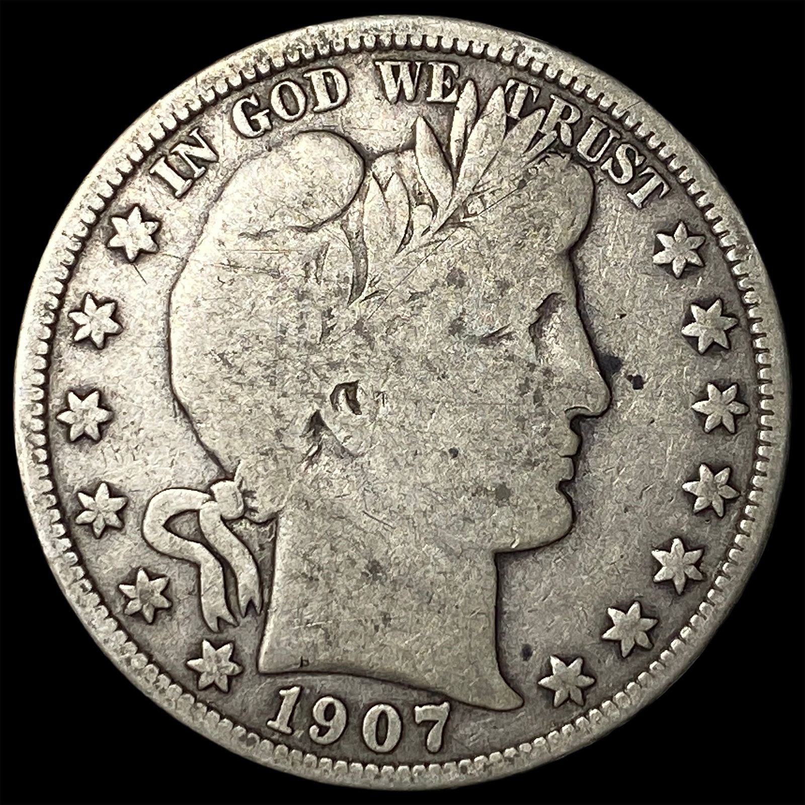 1907-O Silver Barber Half Dollar NEARLY UNCIRCULATED: 1907-O Silver Barber Half Dollar NEARLY UNCIRCULATED