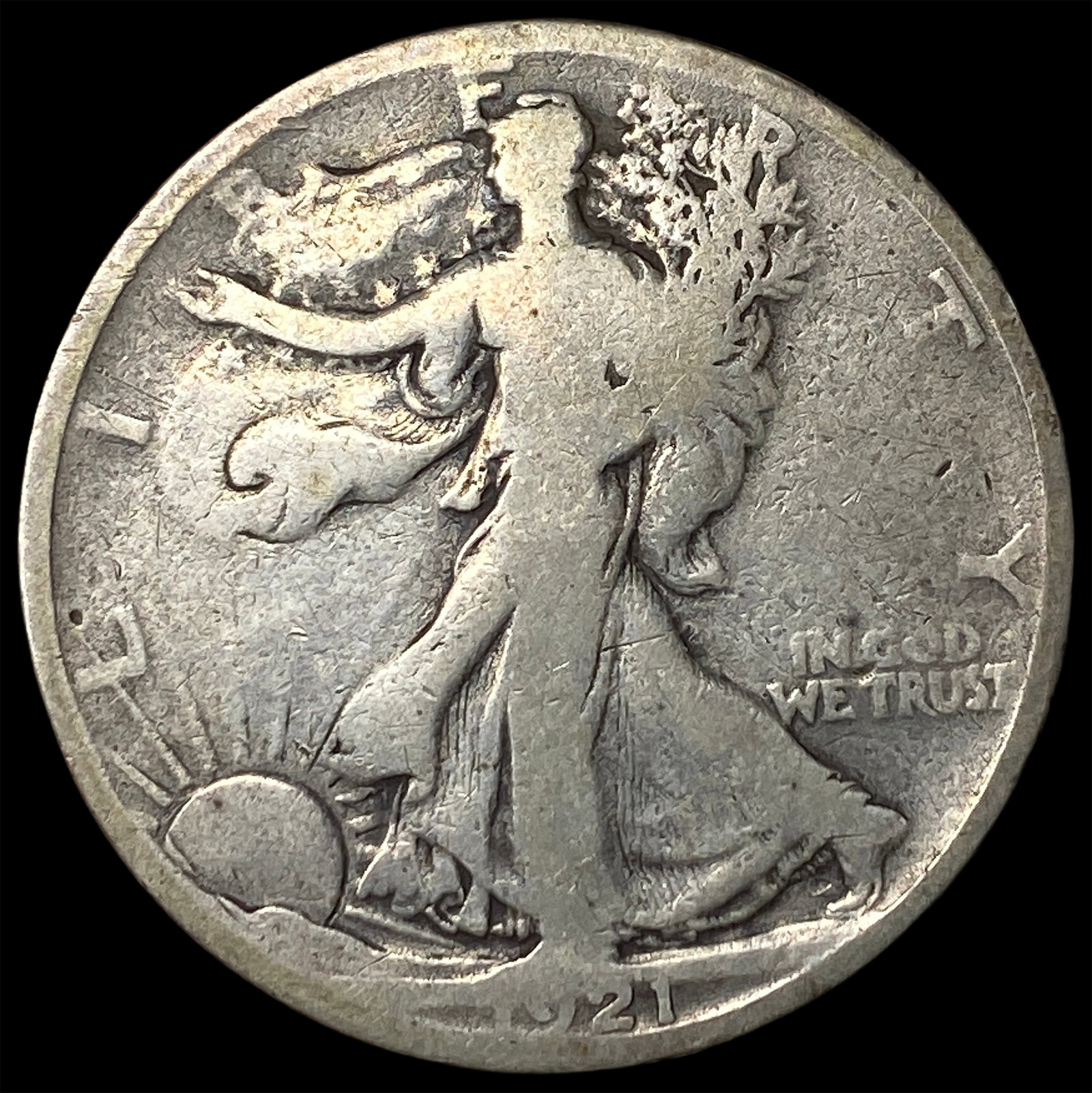 1921 Walking Liberty Half Dollar LIGHTLY CIRCULATED: 1921 Walking Liberty Half Dollar LIGHTLY CIRCULATED