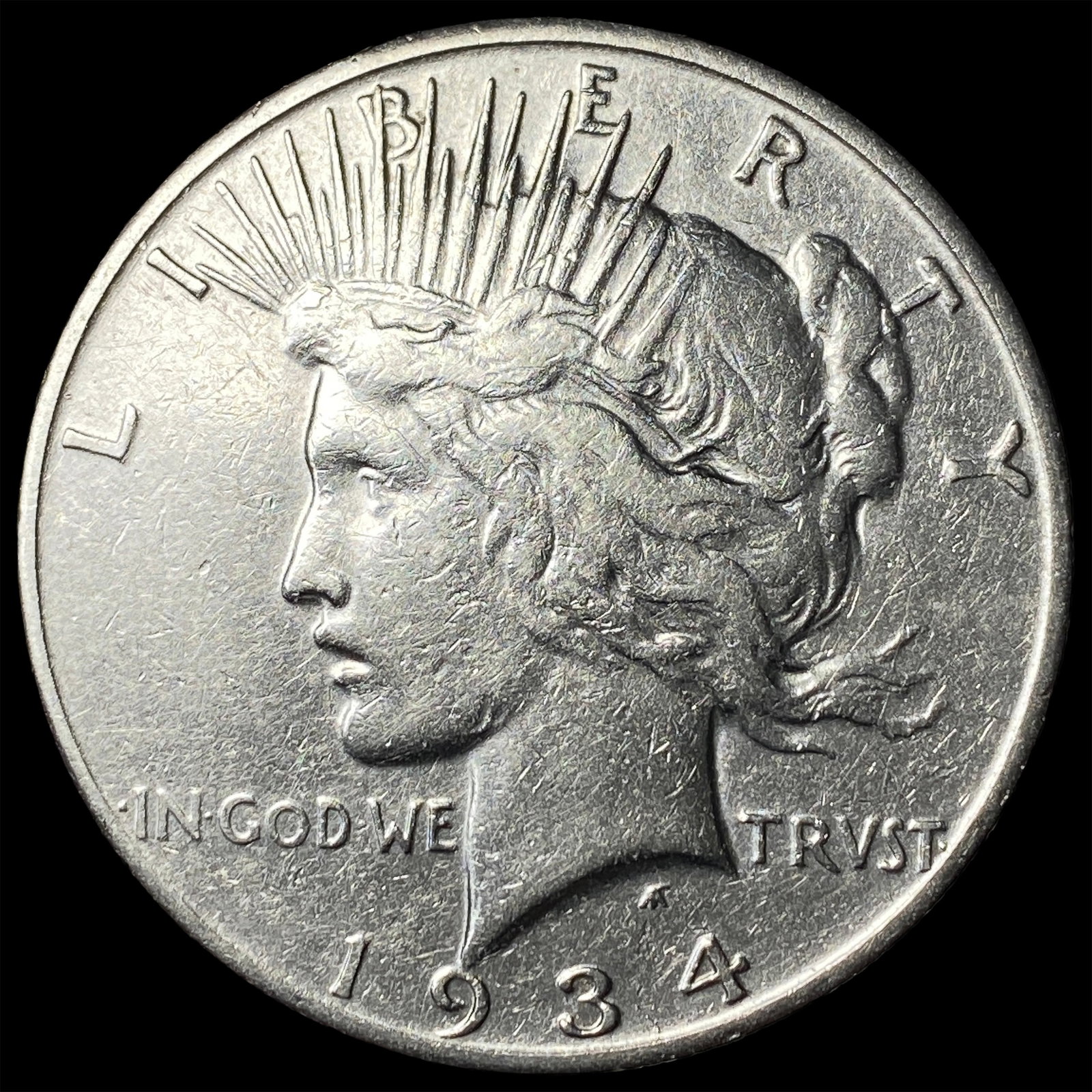 1934-S Silver Peace Dollar CLOSELY UNCIRCULATED: 1934-S Silver Peace Dollar CLOSELY UNCIRCULATED