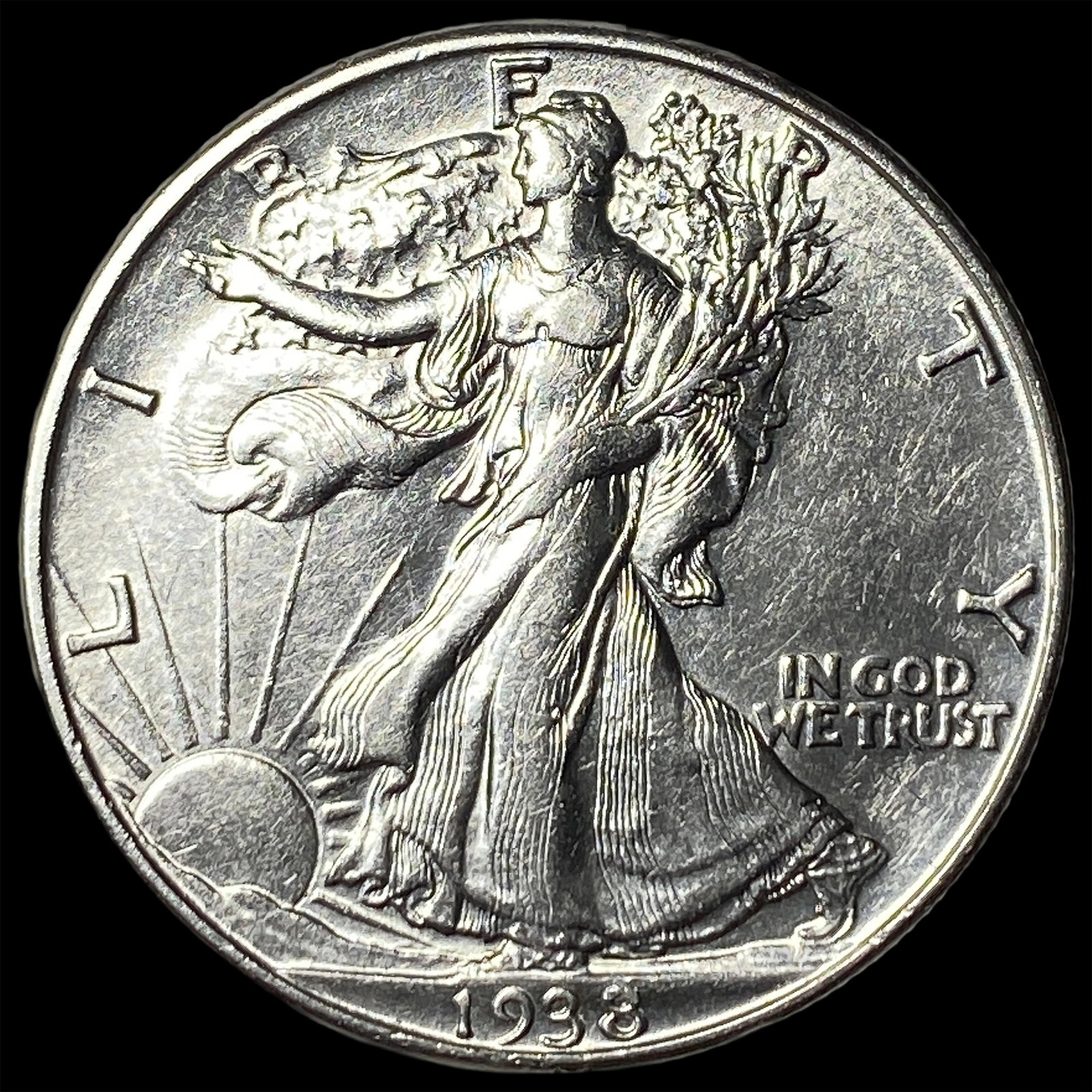 1938-D Silver Walking Liberty Half Dollar CHOICE AU: 1938-D Silver Walking Liberty Half Dollar CHOICE AU