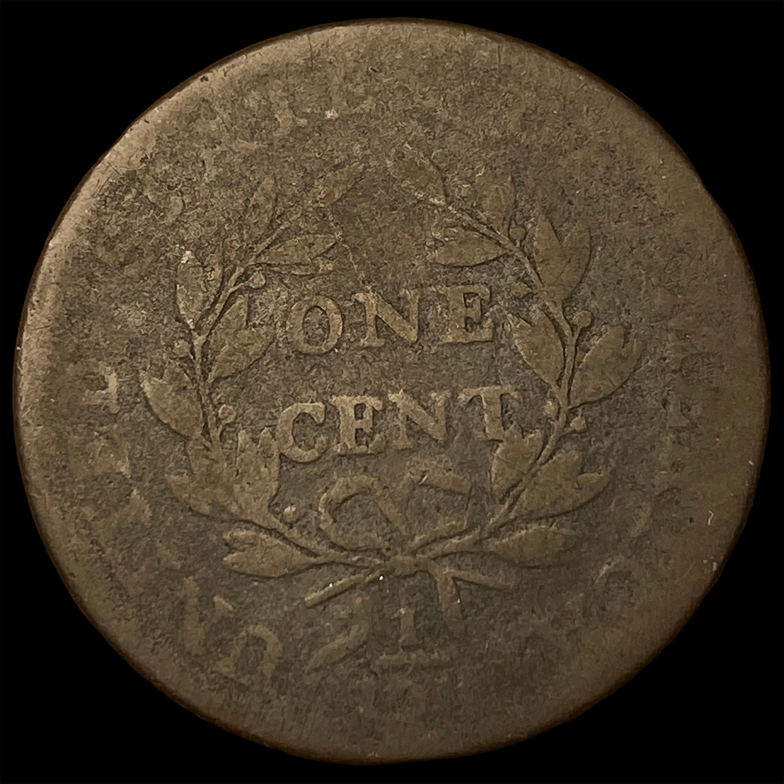 1821 Large Cent Coronet Head NICELY CIRCULATED - 2