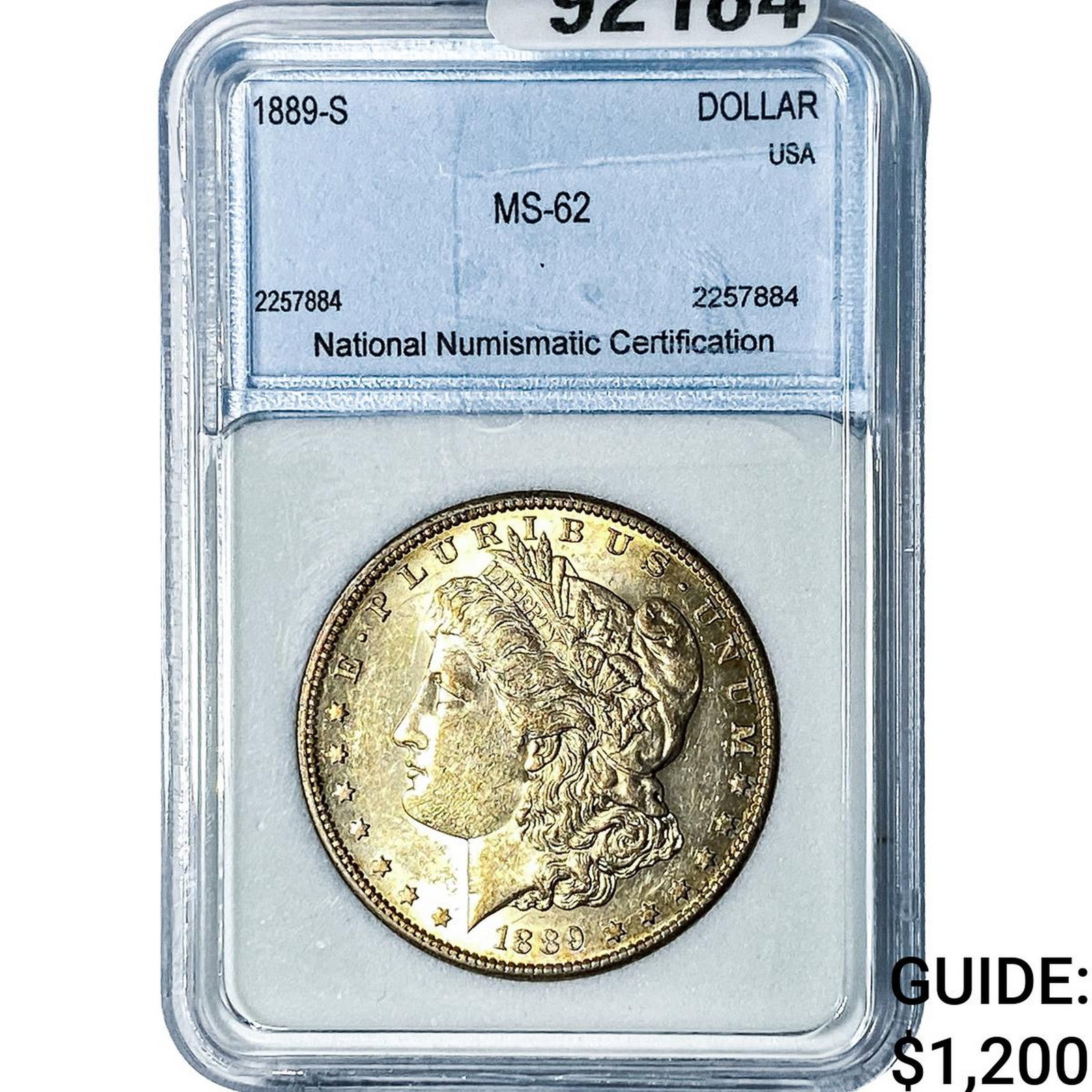 1889-S Morgan Silver Dollar NNC MS62: 1889-S Morgan Silver Dollar NNC MS62
