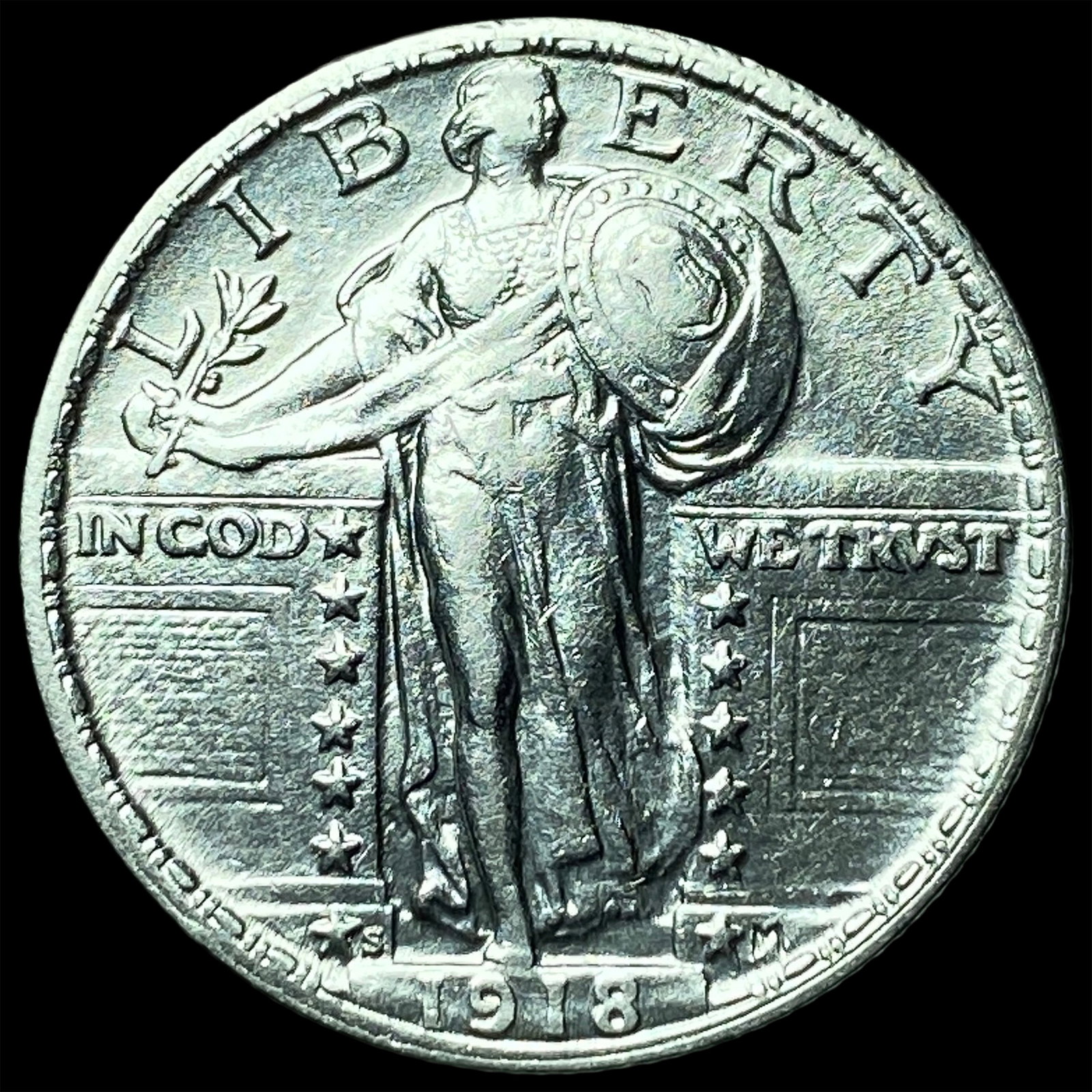 1918-S Silver Standing Liberty Quarter UNCIRCULATED: 1918-S Silver Standing Liberty Quarter UNCIRCULATED