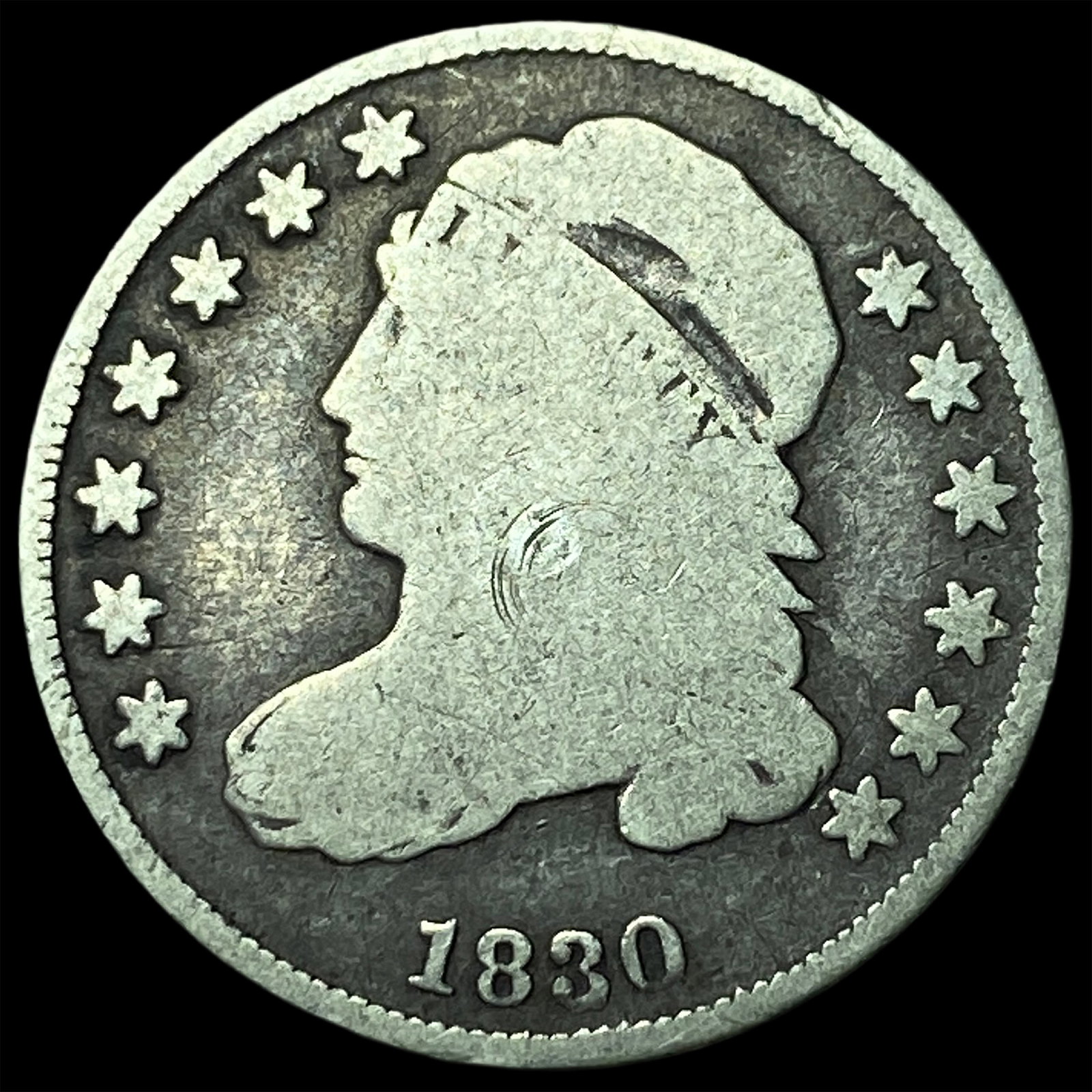 1830 Capped Bust Dime NICELY CIRCULATED: 1830 Capped Bust Dime NICELY CIRCULATED