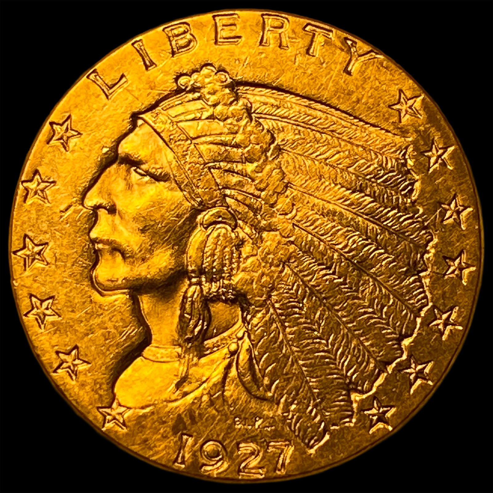 1927 Indian Head $2.50 Gold Quarter Eagle UNCIRCULATED: 1927 Indian Head $2.50 Gold Quarter Eagle UNCIRCULATED