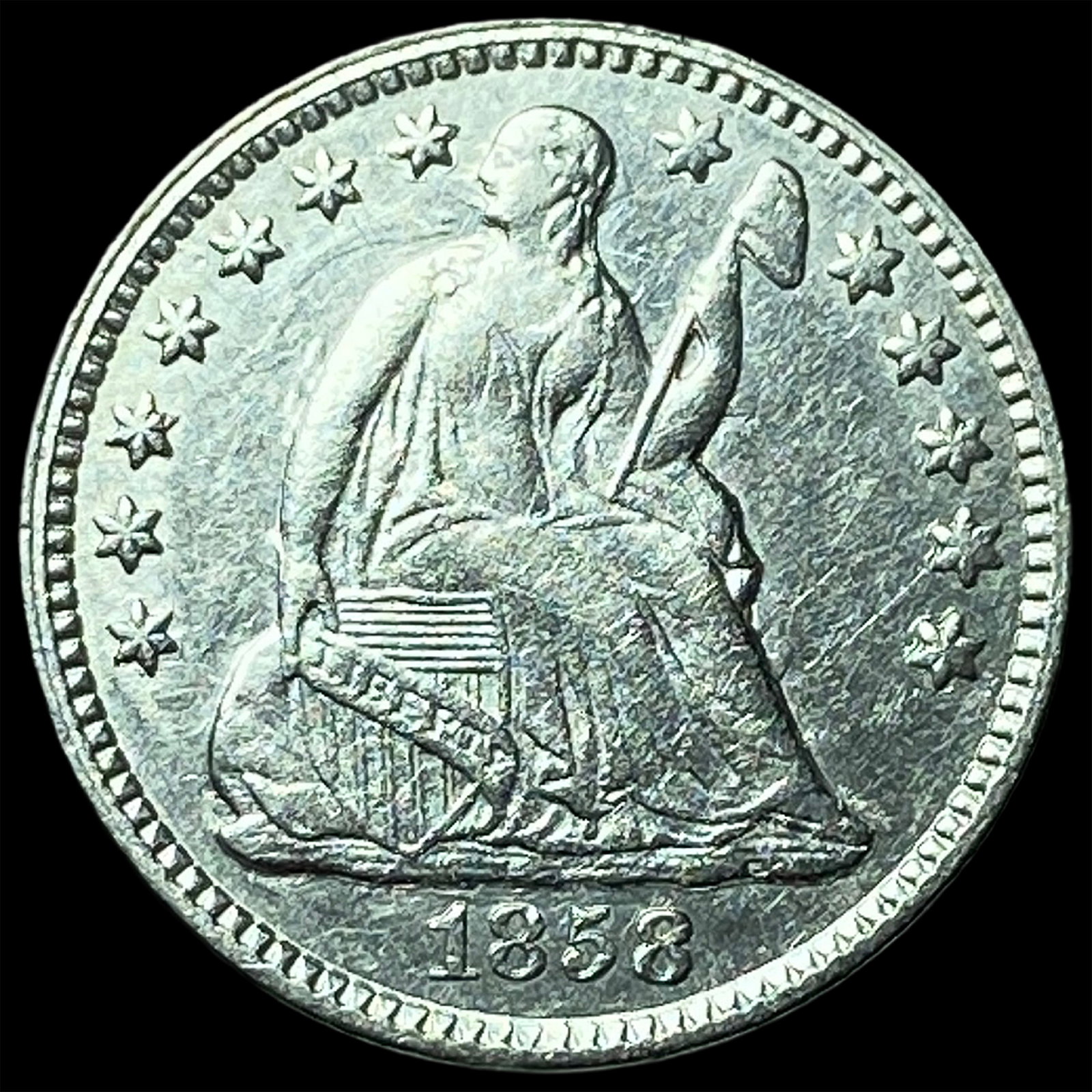 1858 Silver Half Dime UNCIRCULATED: 1858 Silver Half Dime UNCIRCULATED