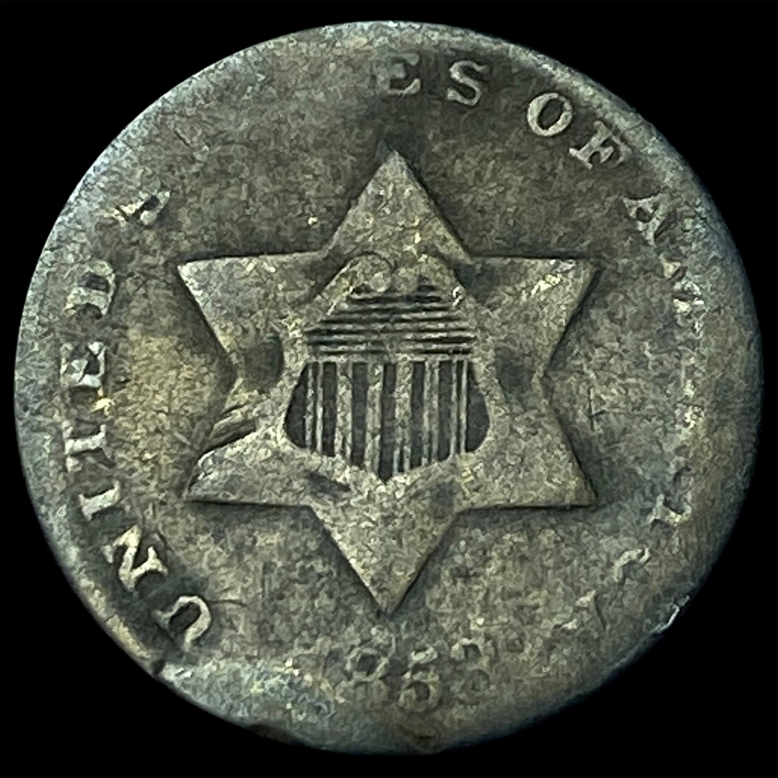 1852 Silver Three-Cent Piece LIGHTLY CIRCULATED: 1852 Silver Three-Cent Piece LIGHTLY CIRCULATED