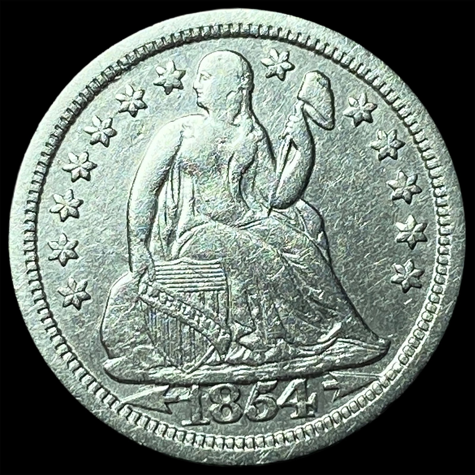 1854 Arrows Seated Liberty Dime UNCIRCULATED: 1854 Arrows Seated Liberty Dime UNCIRCULATED