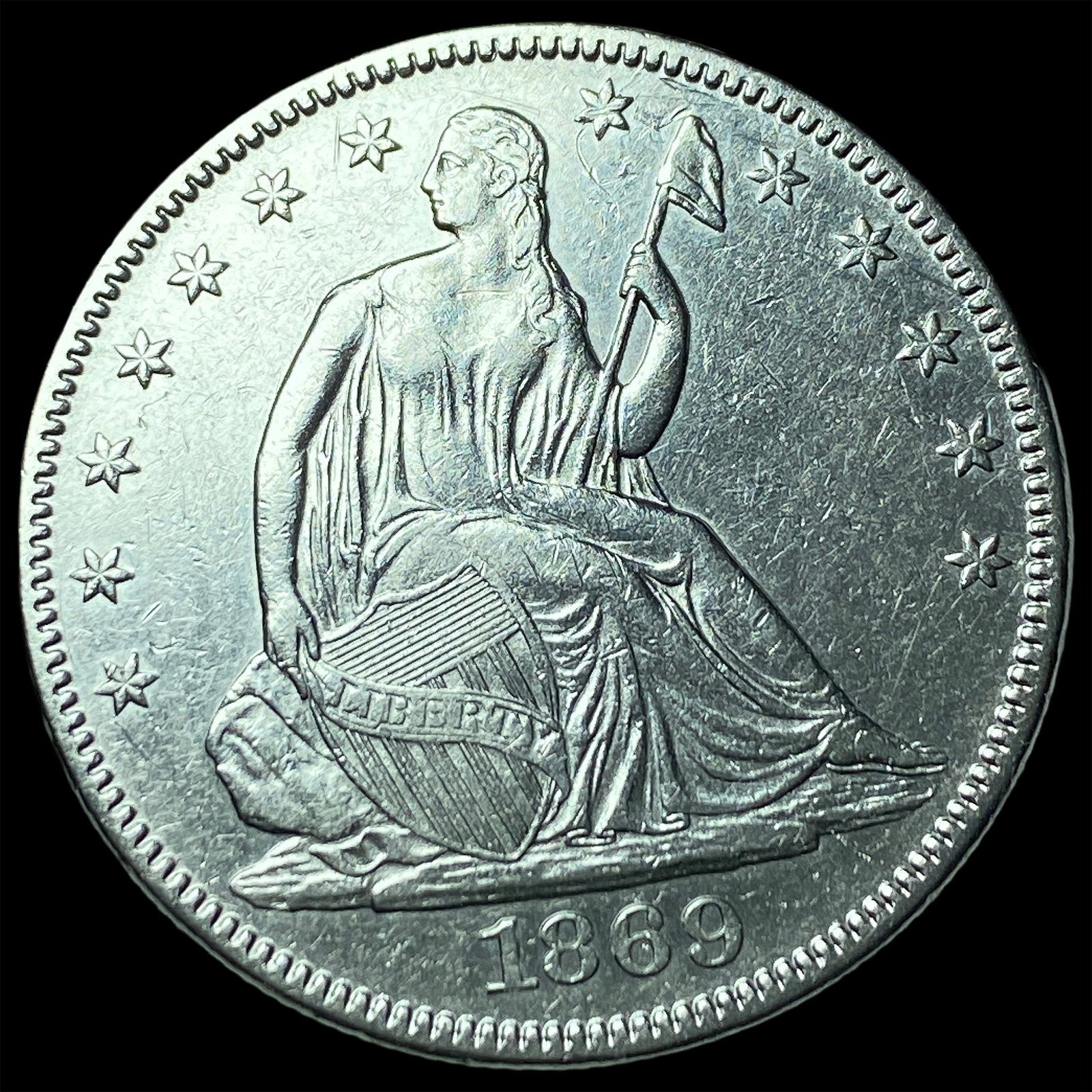 1869 Seated Liberty Half Dollar UNCIRCULATED: 1869 Seated Liberty Half Dollar UNCIRCULATED